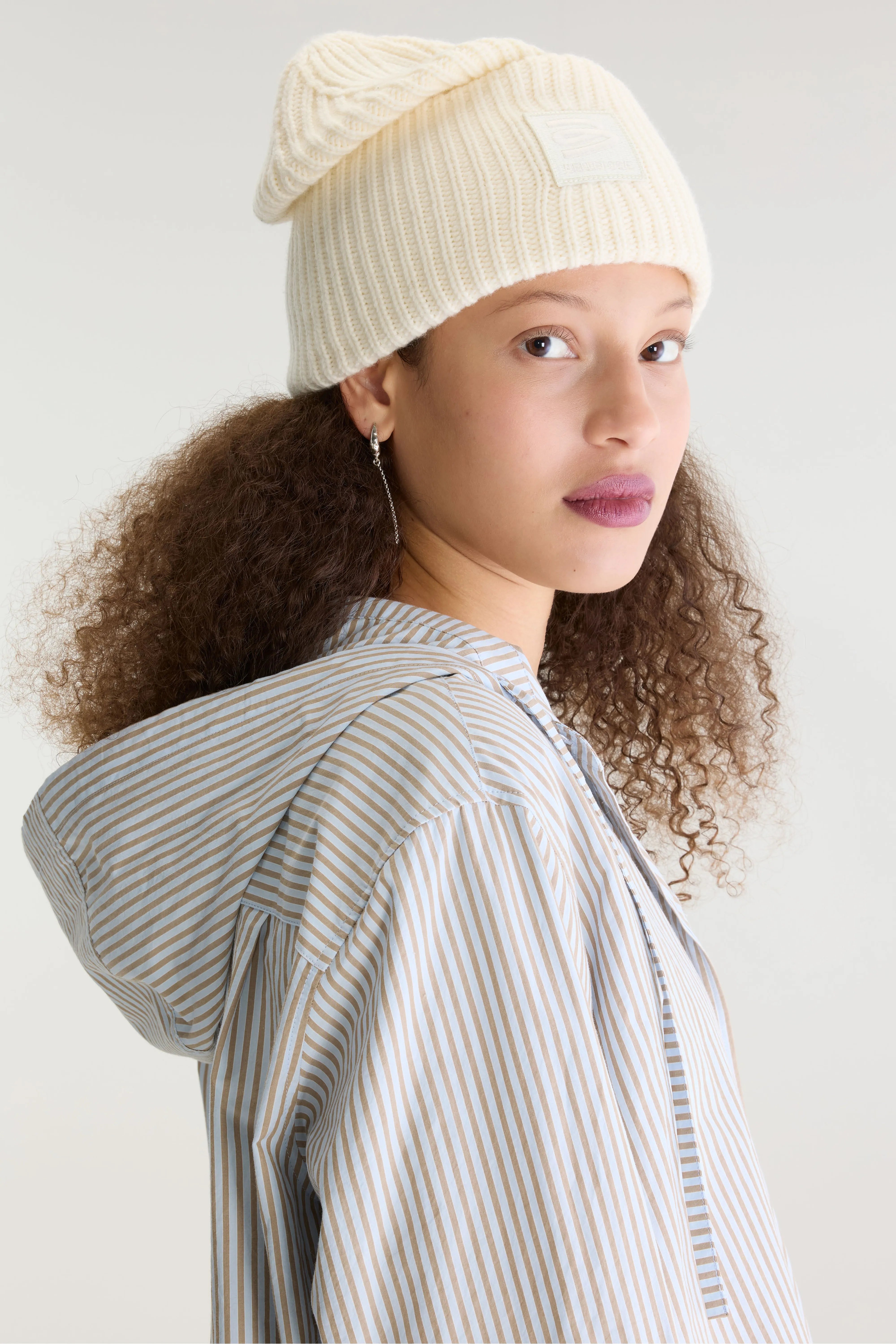 Jangle hooded poplin shirt (262 / W / STRIPE A)