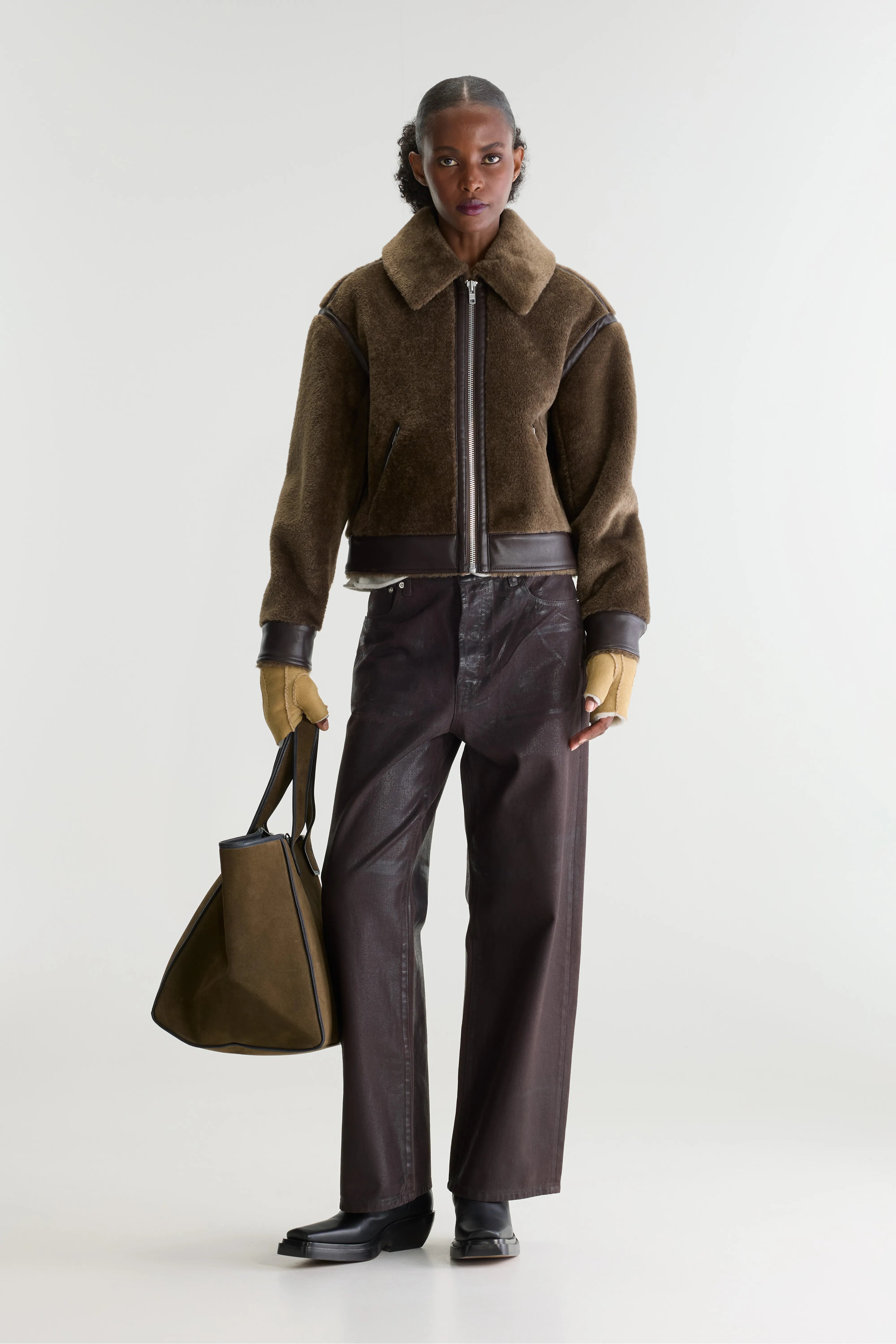 Eagle shearling jas (262 / W / DARK ROAST)