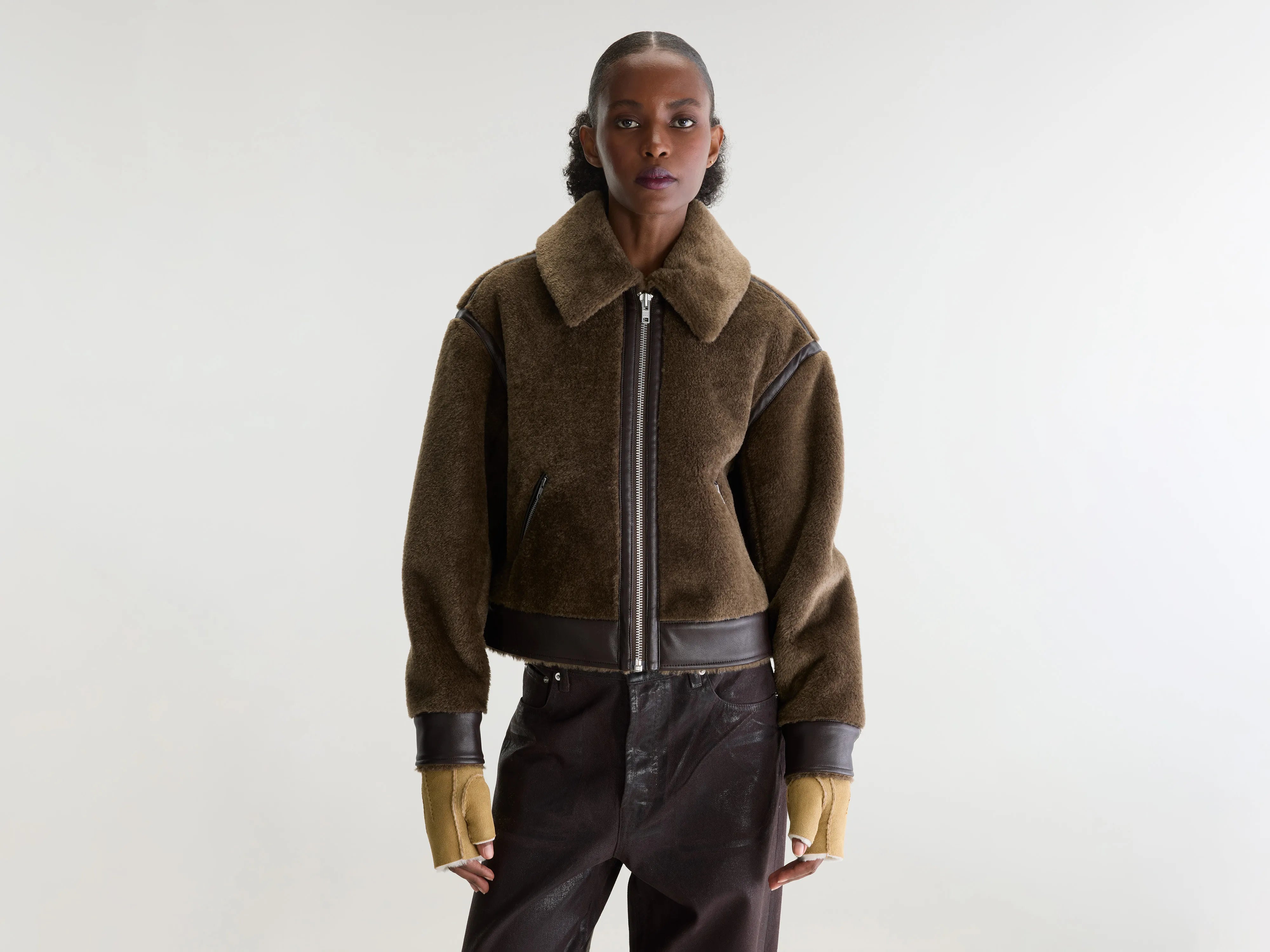Eagle shearling jas (262 / W / DARK ROAST)