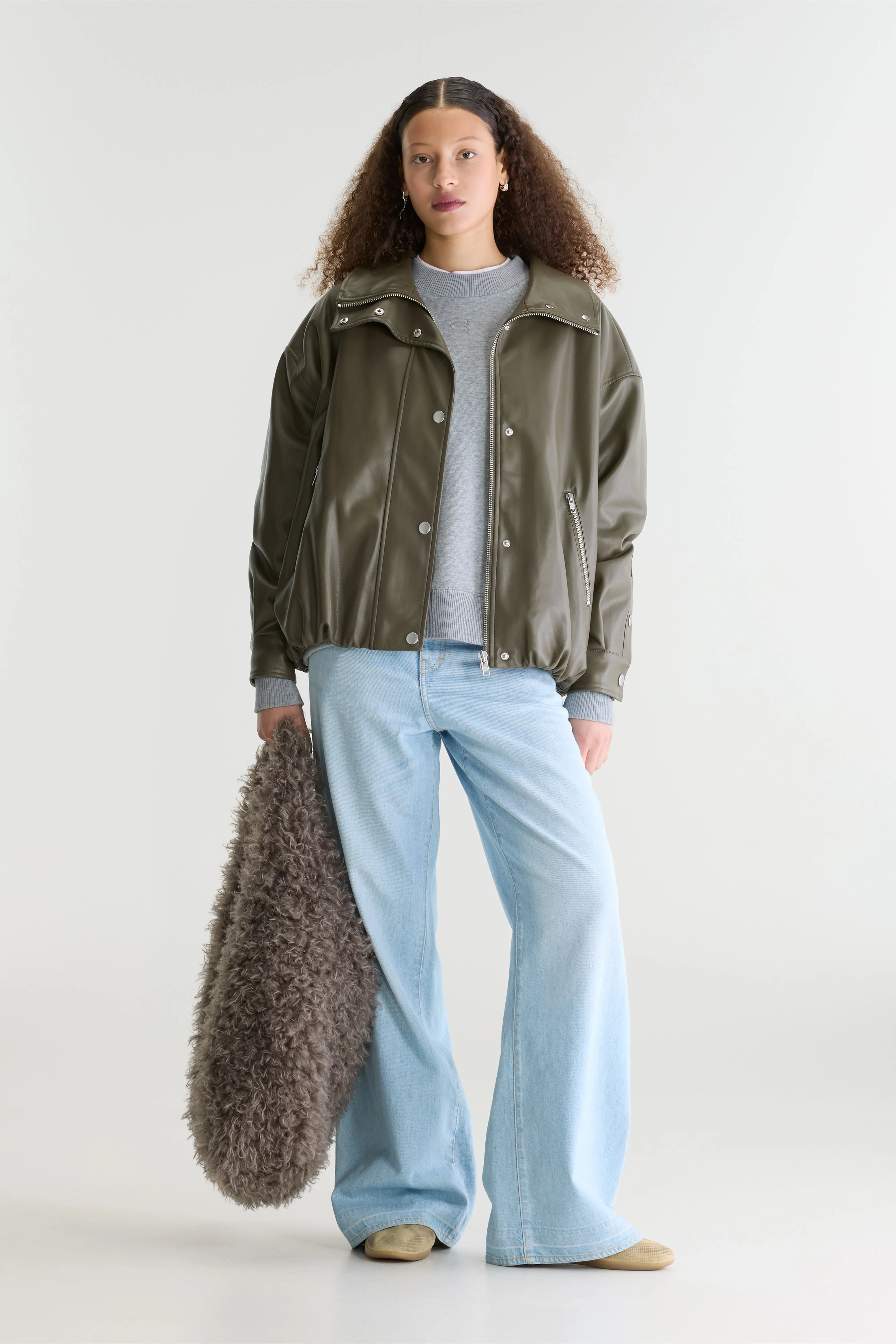 Veste en similicuir Jellis (262 / W / DUSTY OLIVE)