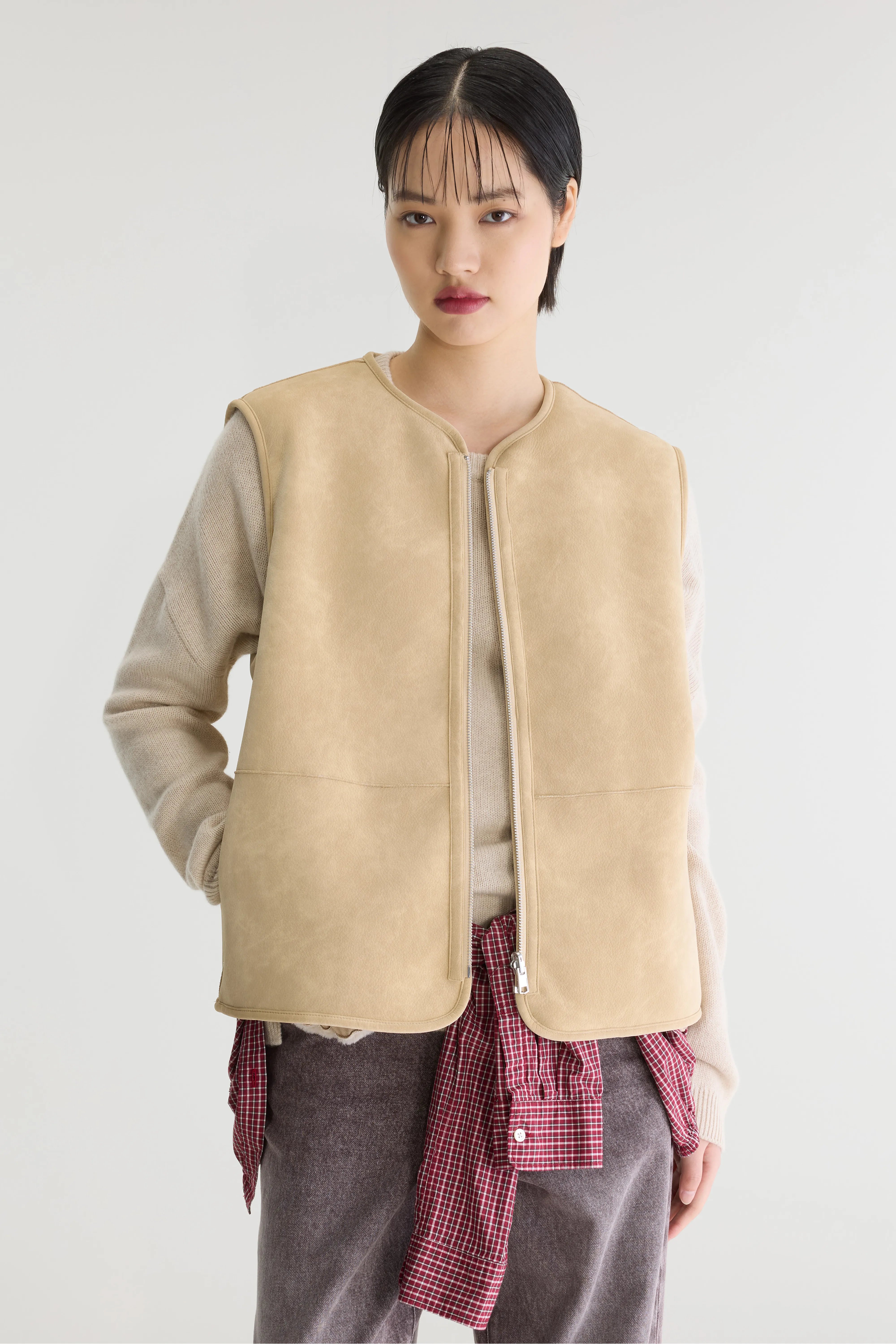 Elinor mouwloos jasje (262 / W / NATURAL)