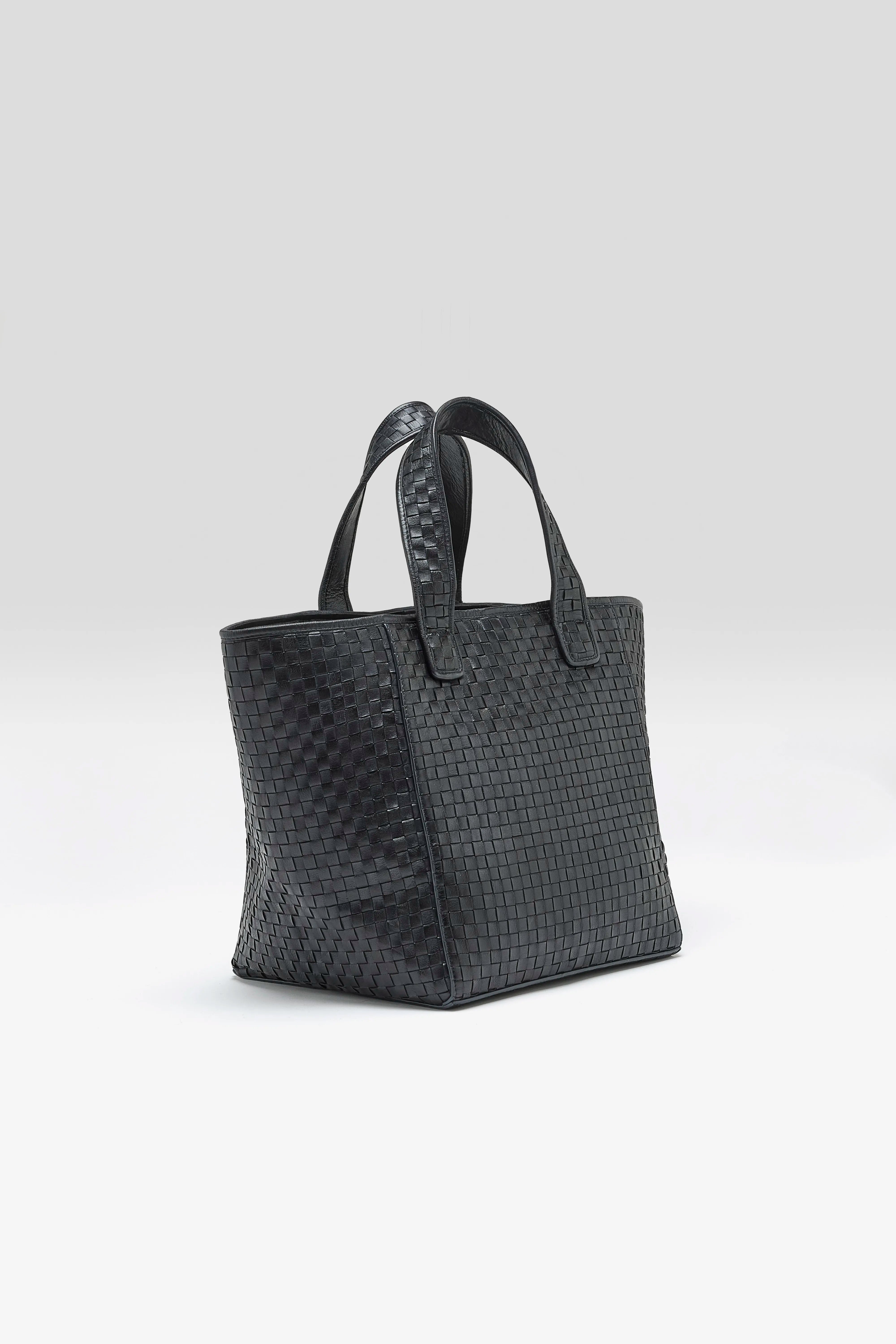 Kub large woven leather bag (262 / W / BLACK)