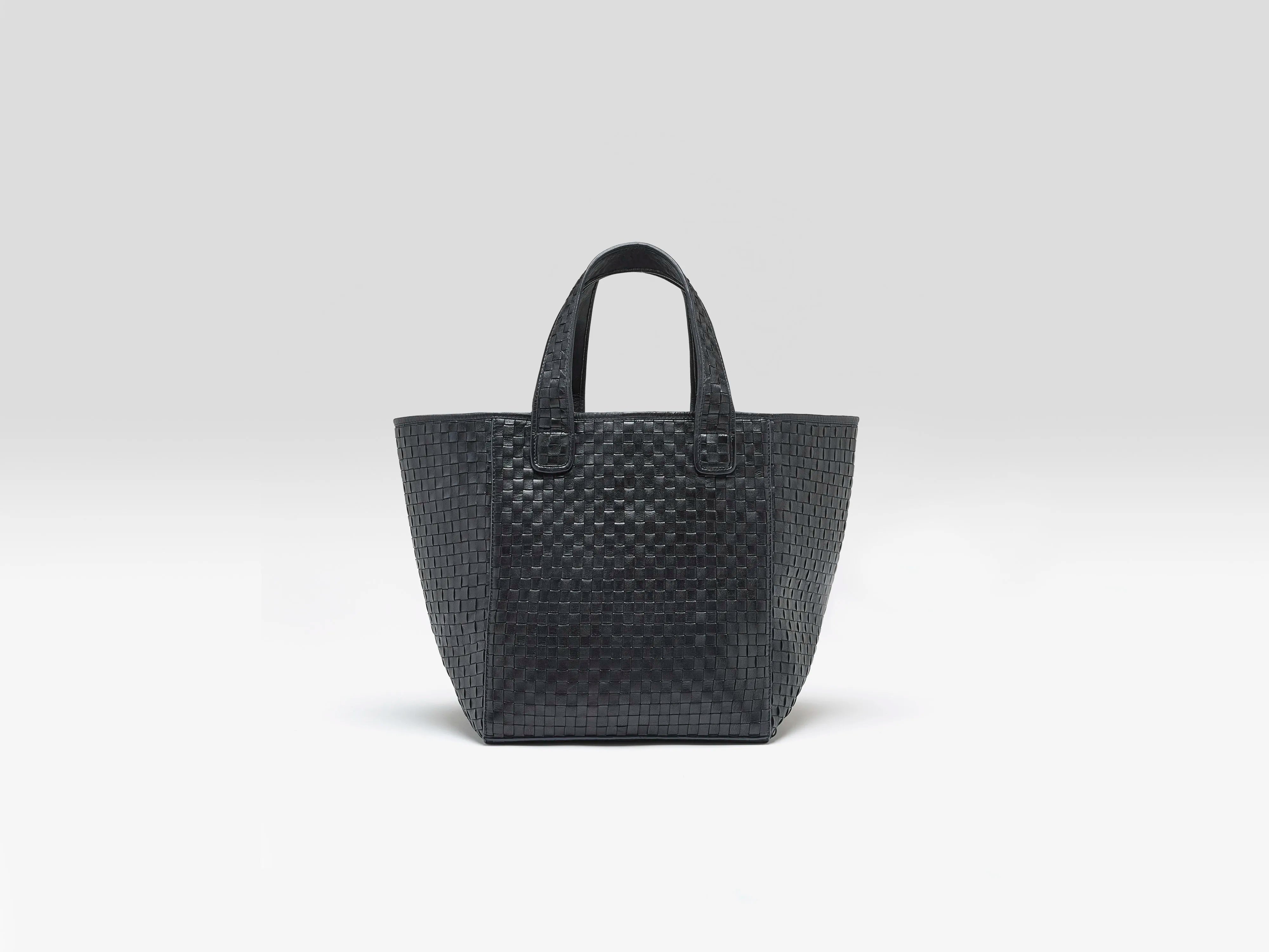 Kub large woven leather bag (262 / W / BLACK)