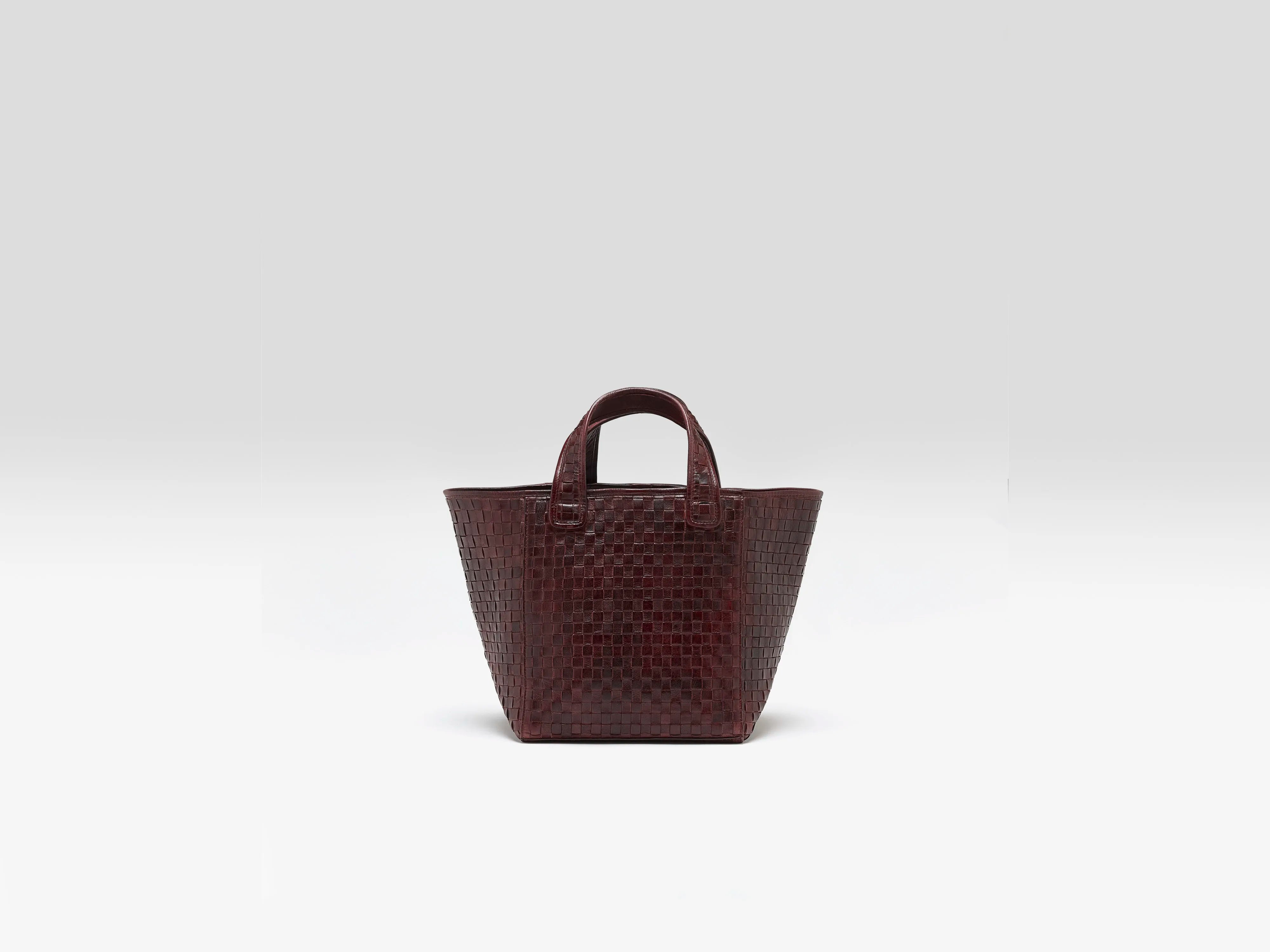 Kub mini woven leather bag (262 / W / WINE)