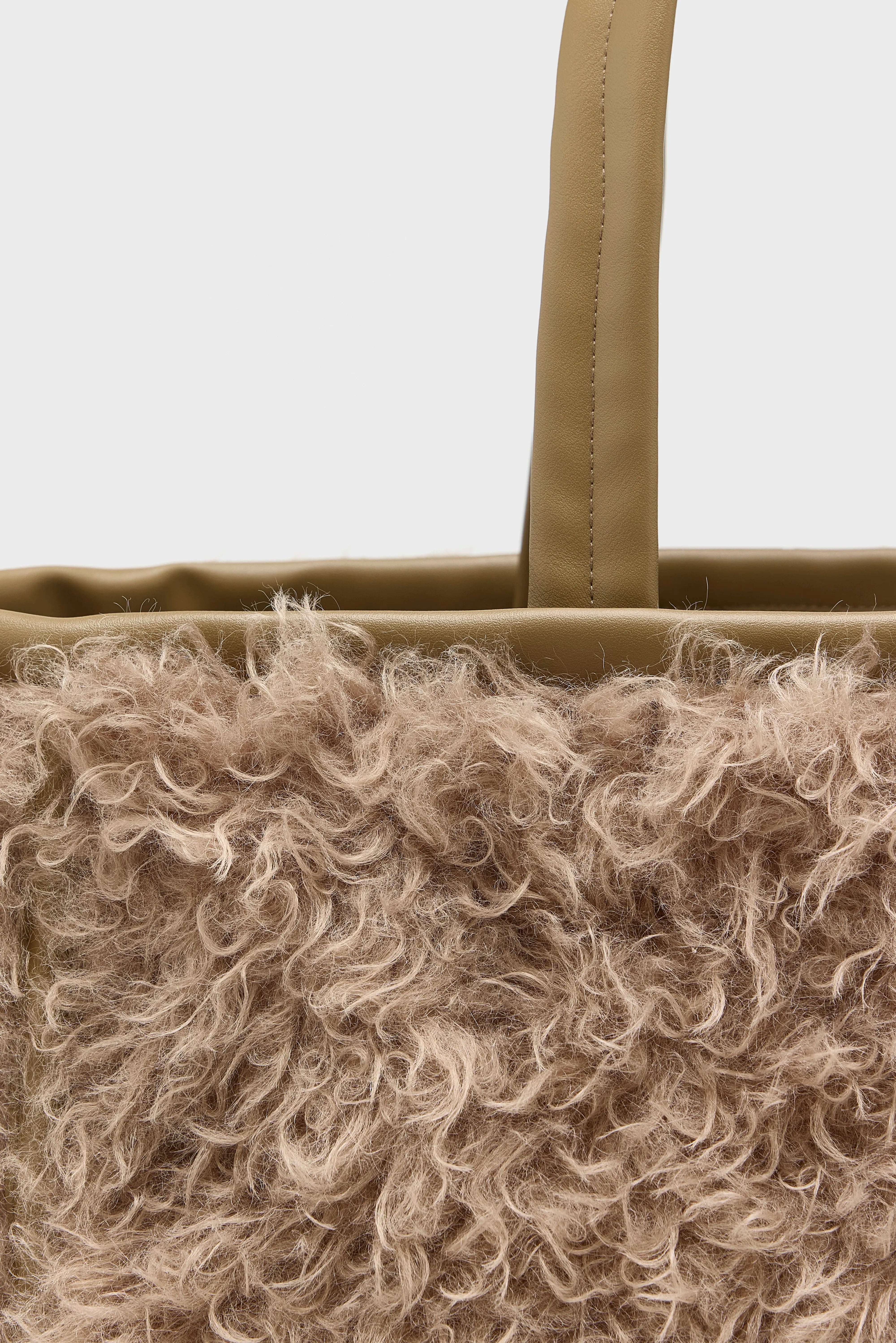 Hetje tote bag van imitatiebont (262 / W / BONE)
