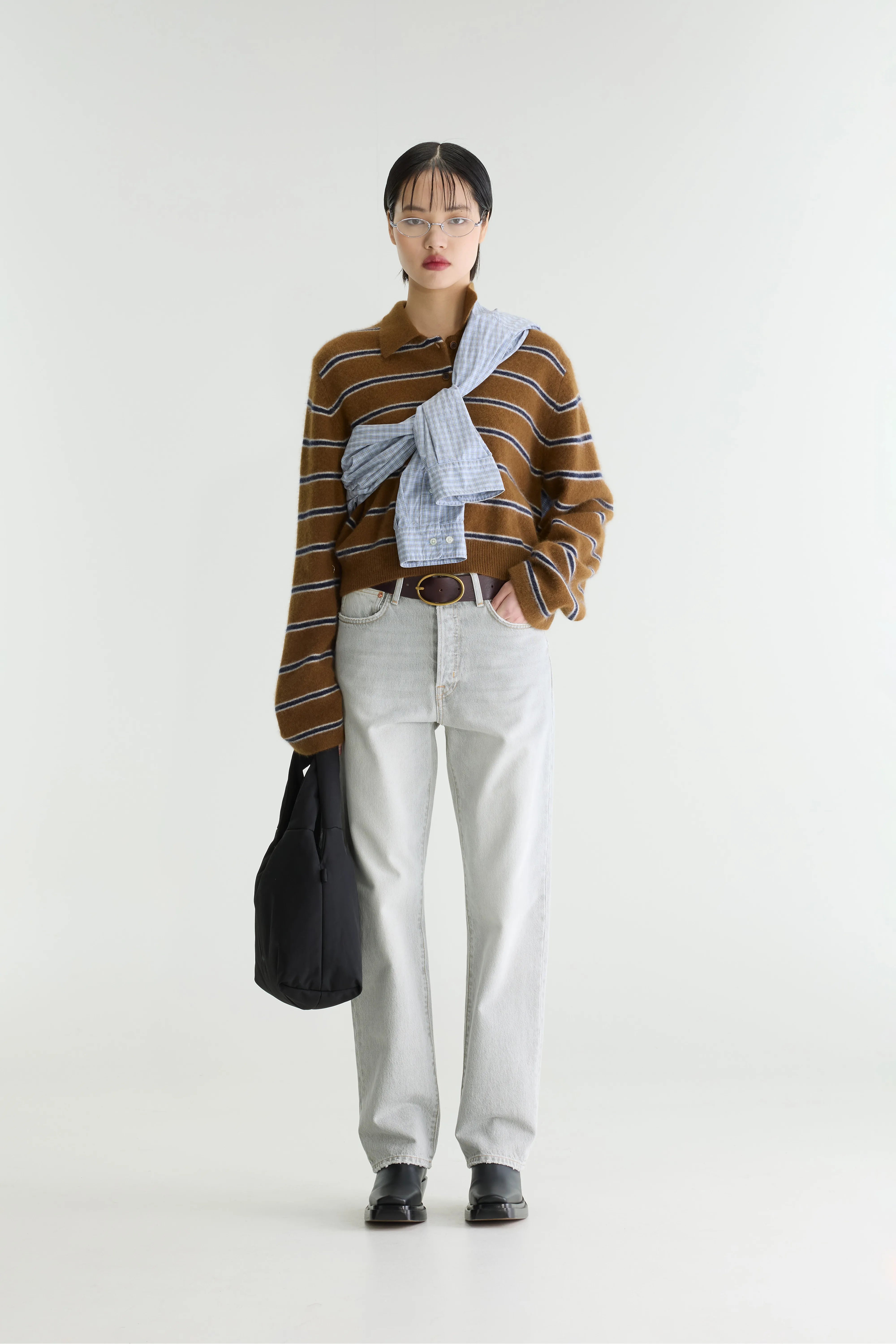 Pull col polo rayé Dussyr (262 / W / STRIPE E)