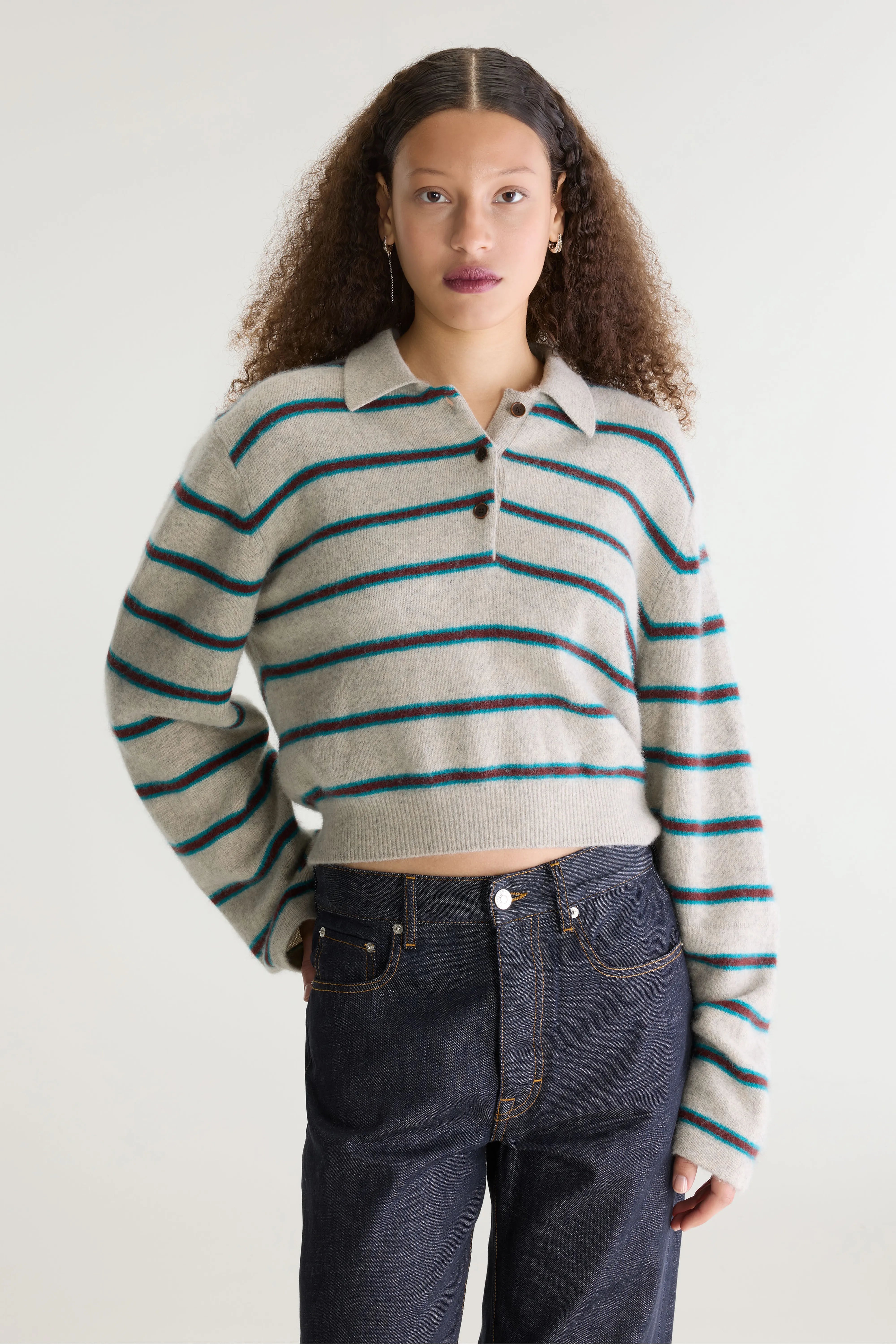 Pull col polo rayé Dussyr (262 / W / STRIPE F)