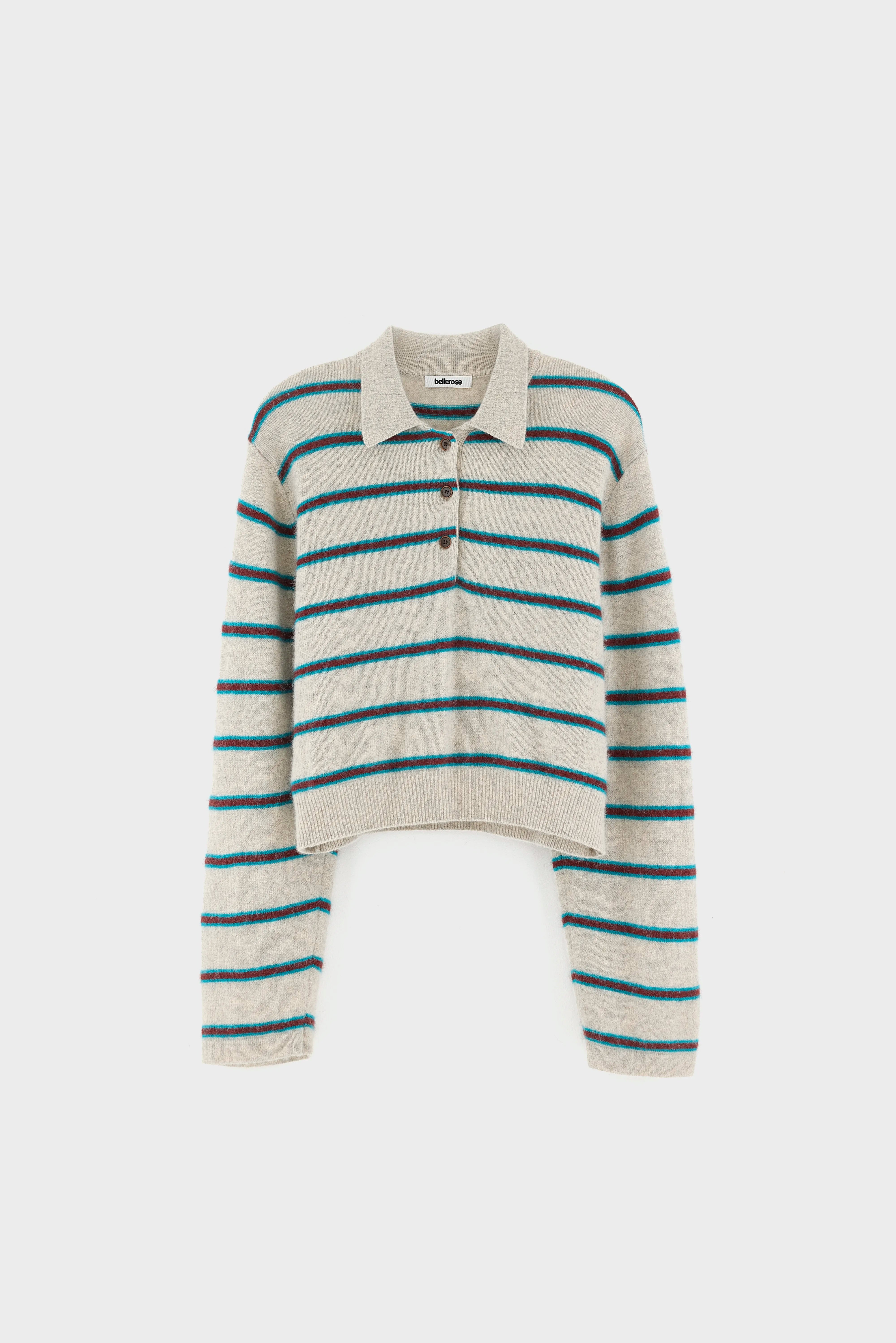 Pull col polo rayé Dussyr (262 / W / STRIPE F)