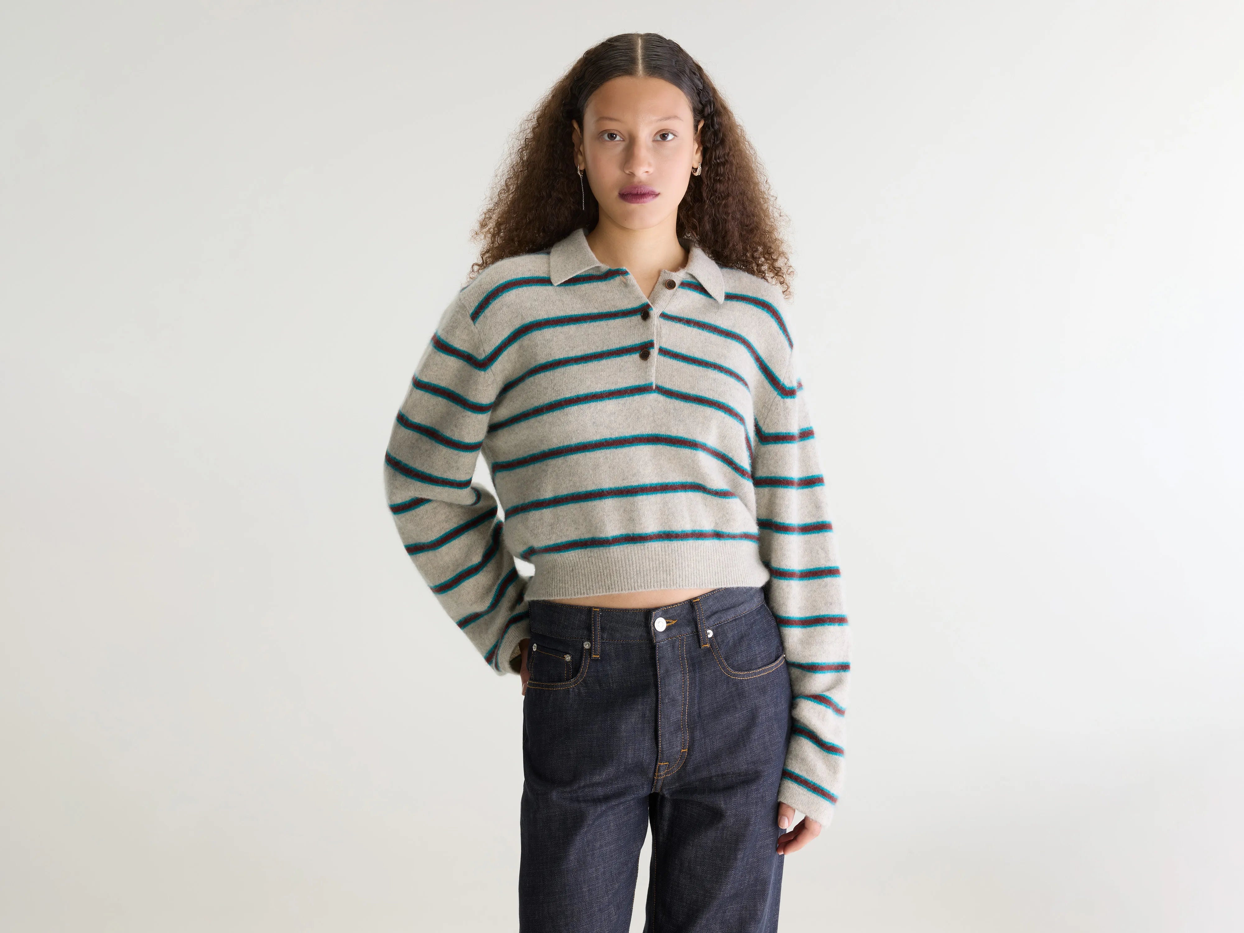 Pull col polo rayé Dussyr (262 / W / STRIPE F)