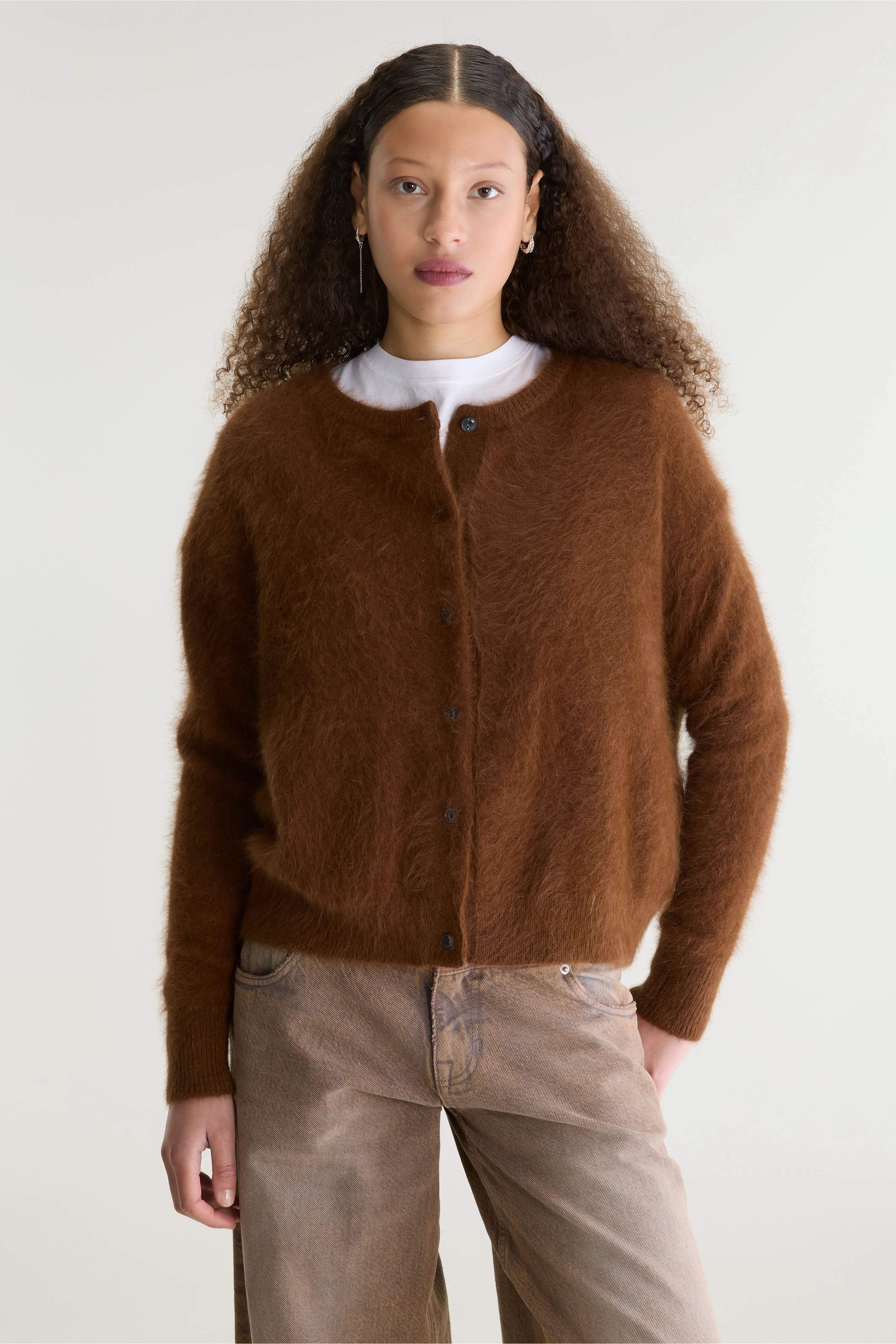 Dathan angora-blend cardigan (262 / W / BISON)