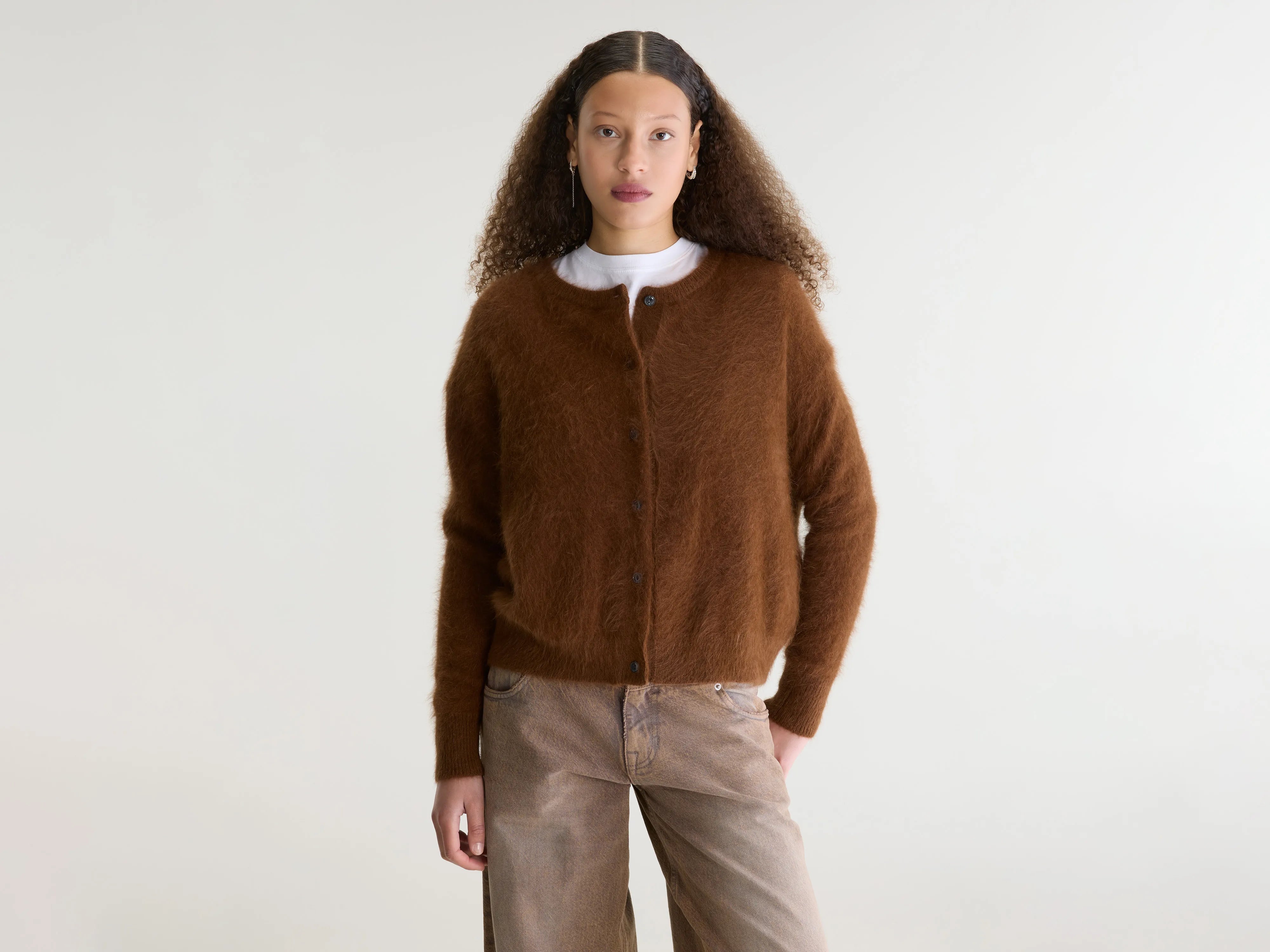 Dathan angora-blend cardigan (262 / W / BISON)