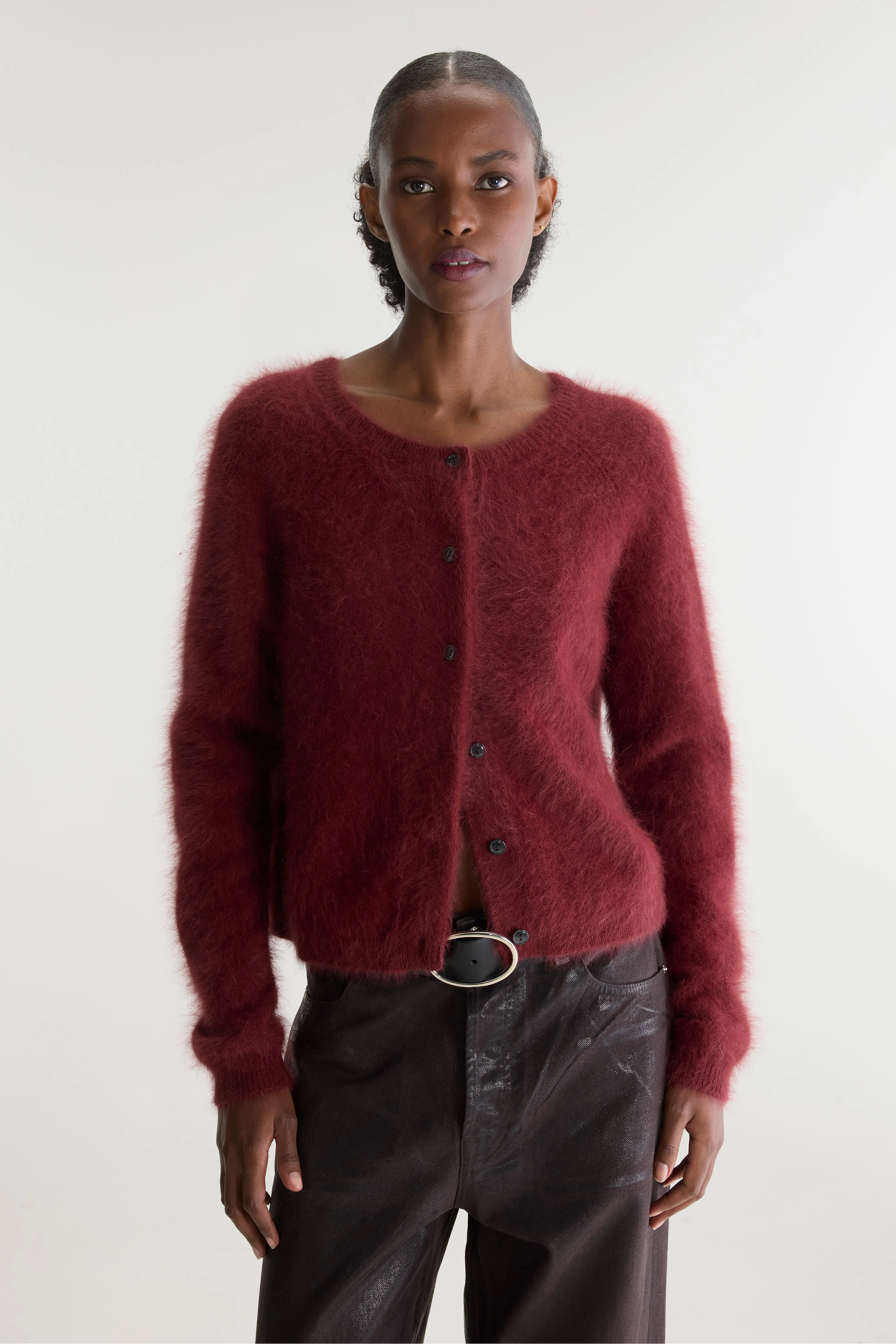 Cardigan en angora Datair (262 / W / GRENAT)