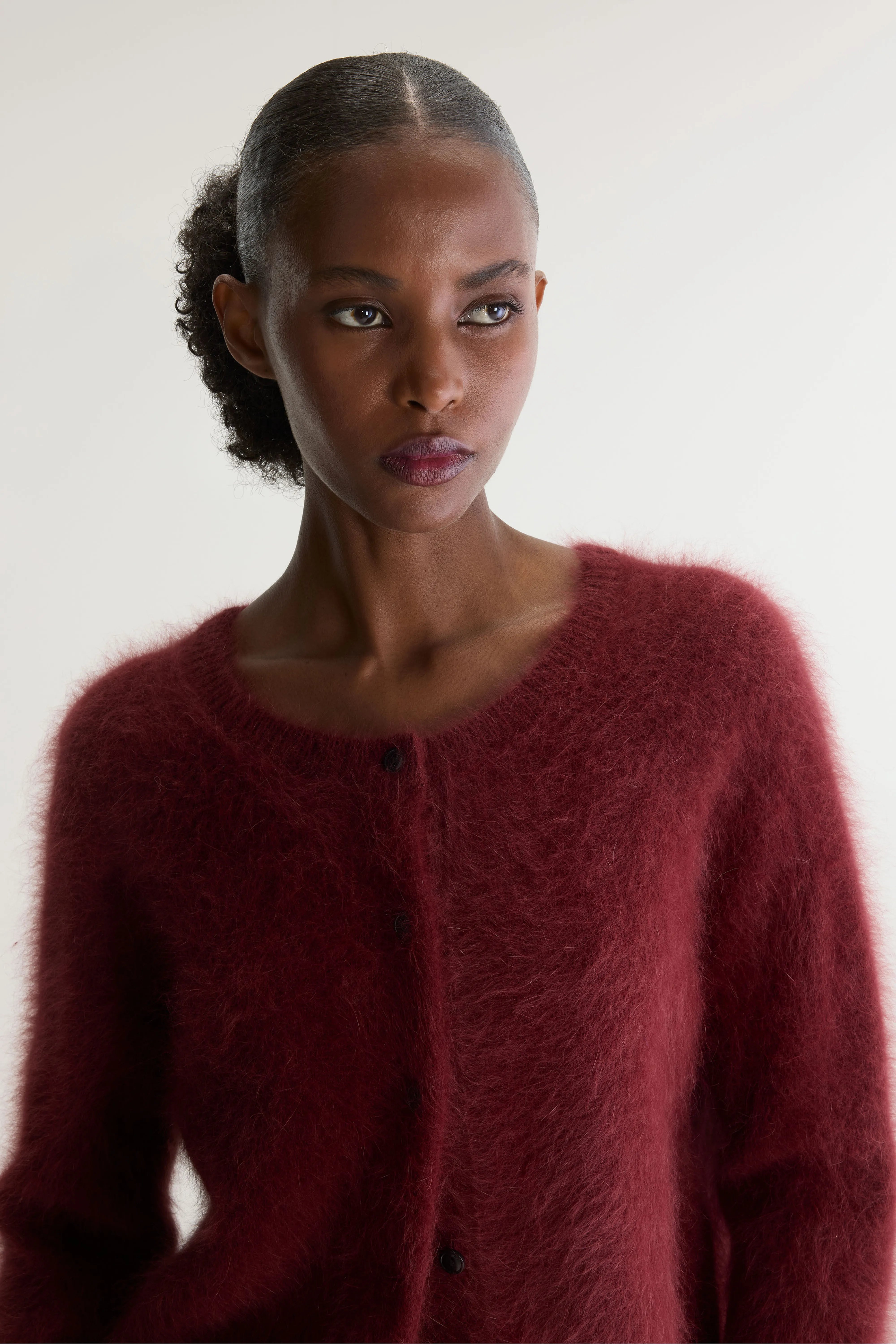Cardigan en angora Datair (262 / W / GRENAT)