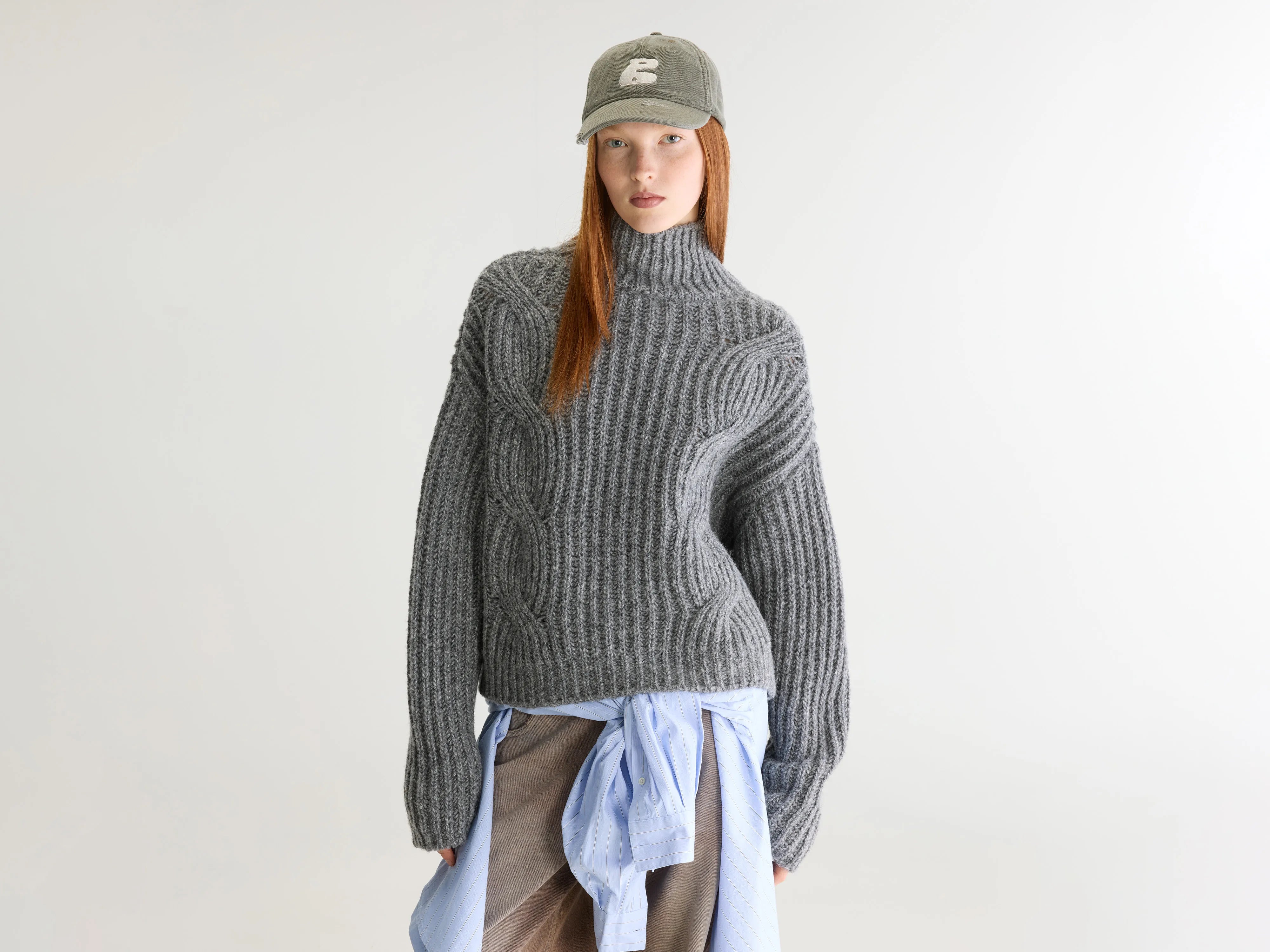 Pull col roulé Deteo (262 / W / MID GREY)