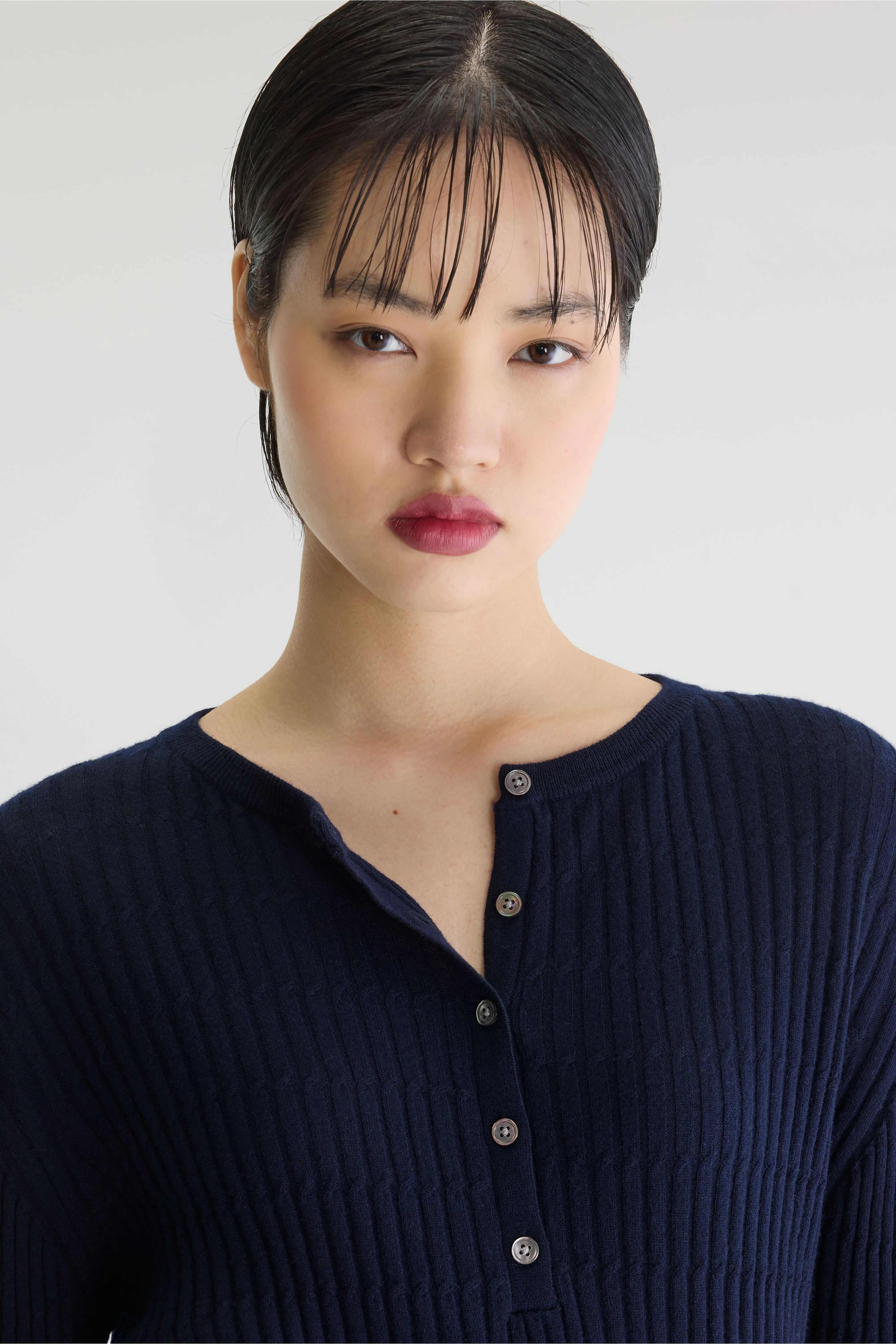 Pull col tunisien Aryro (262 / W / NAVY)