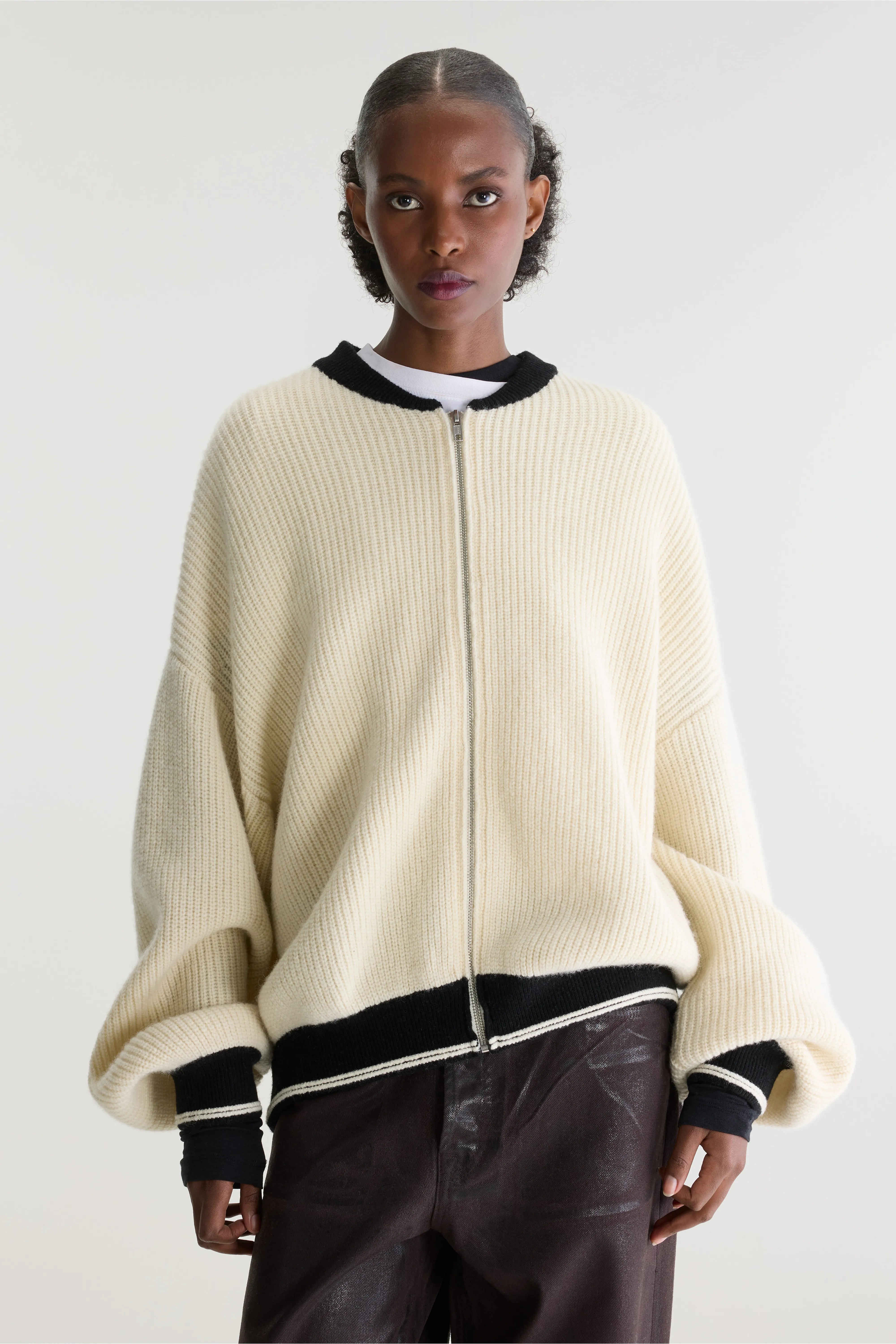 Cardigan zippé Dammo (262 / W / NATURAL)