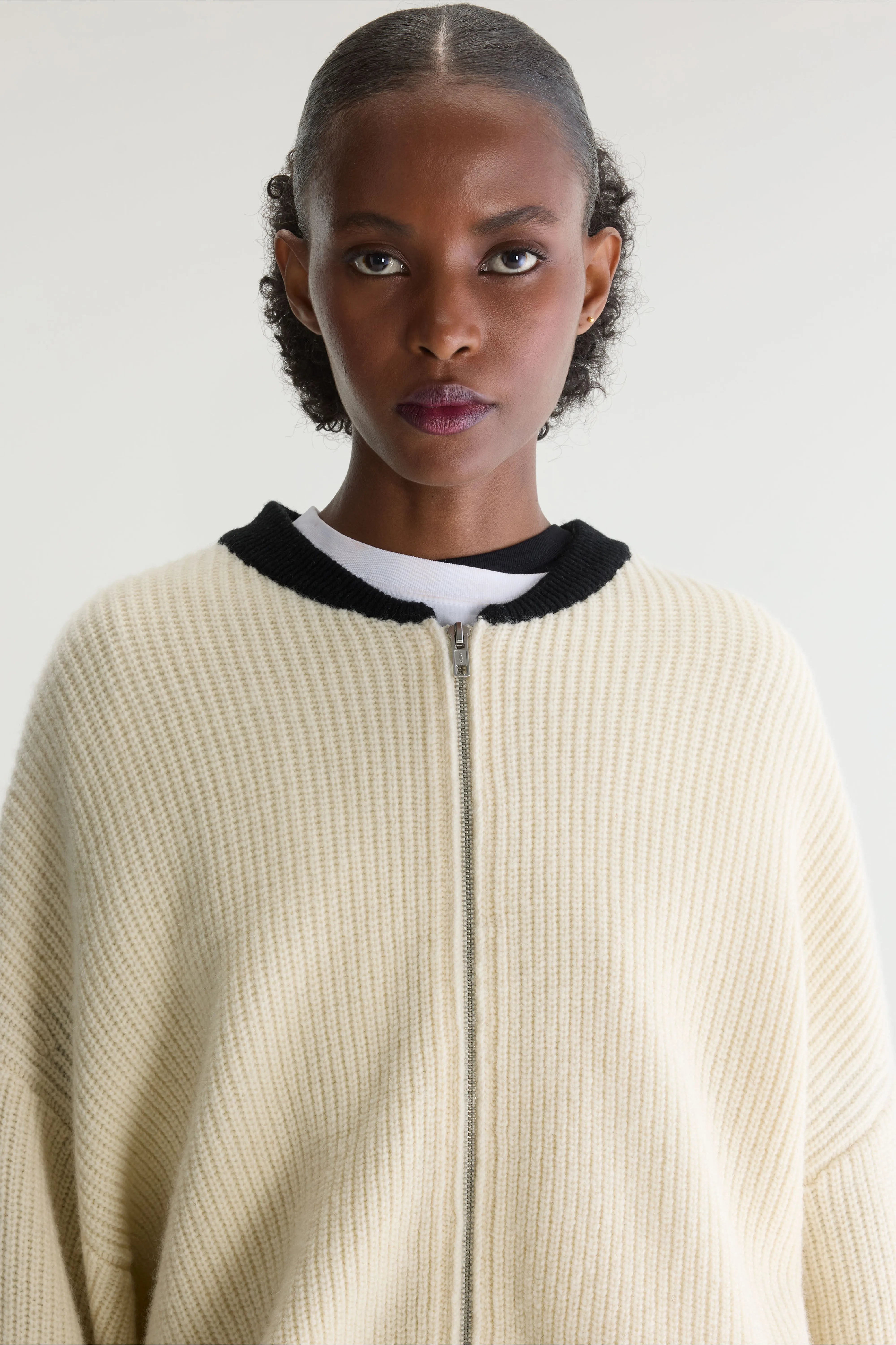 Cardigan zippé Dammo (262 / W / NATURAL)