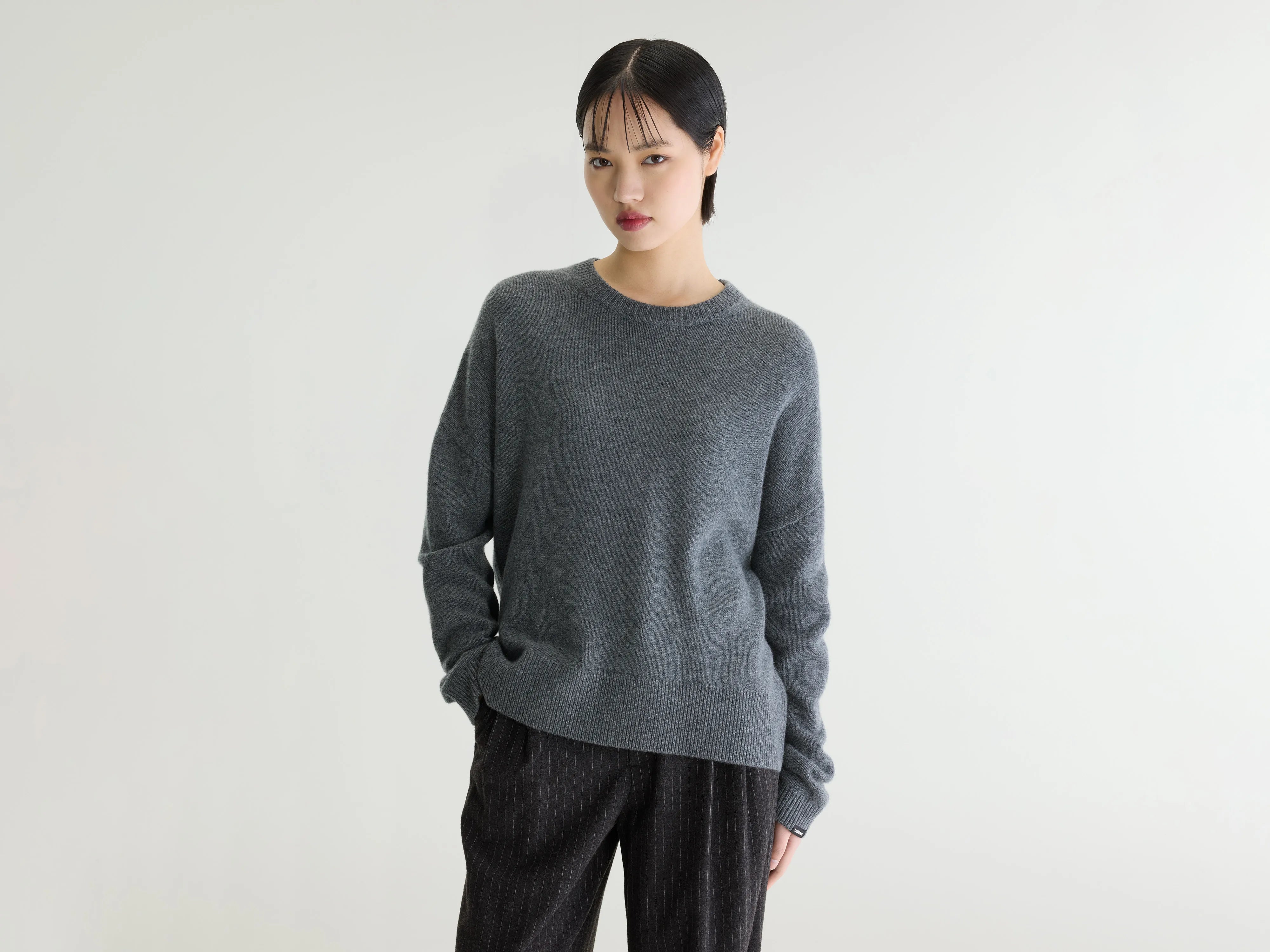 Syn crewneck cashmere sweater (262 / W / GREY MELANGE)