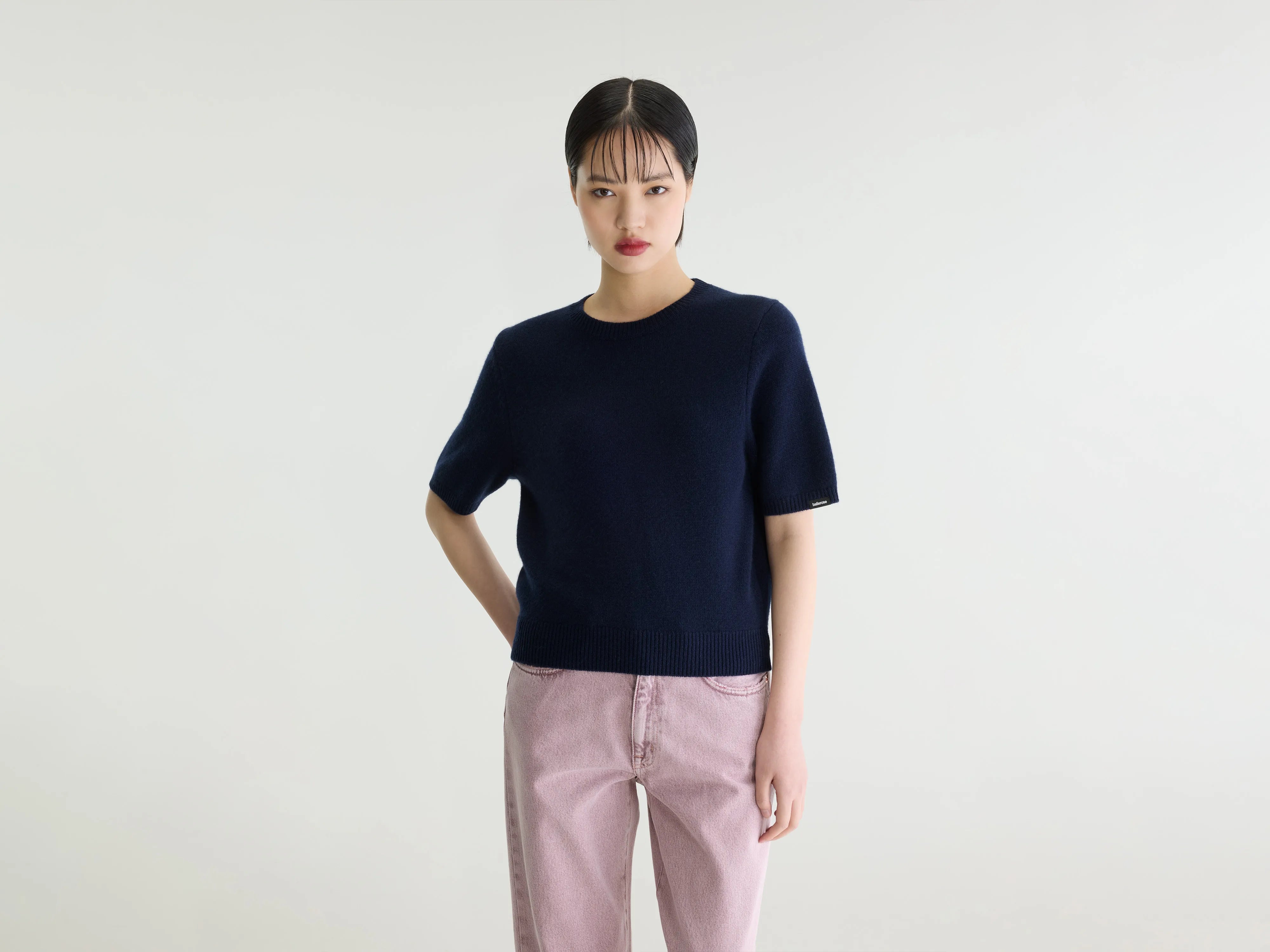 Pull à manches courtes en cachemire Synad (262 / W / NAVY)