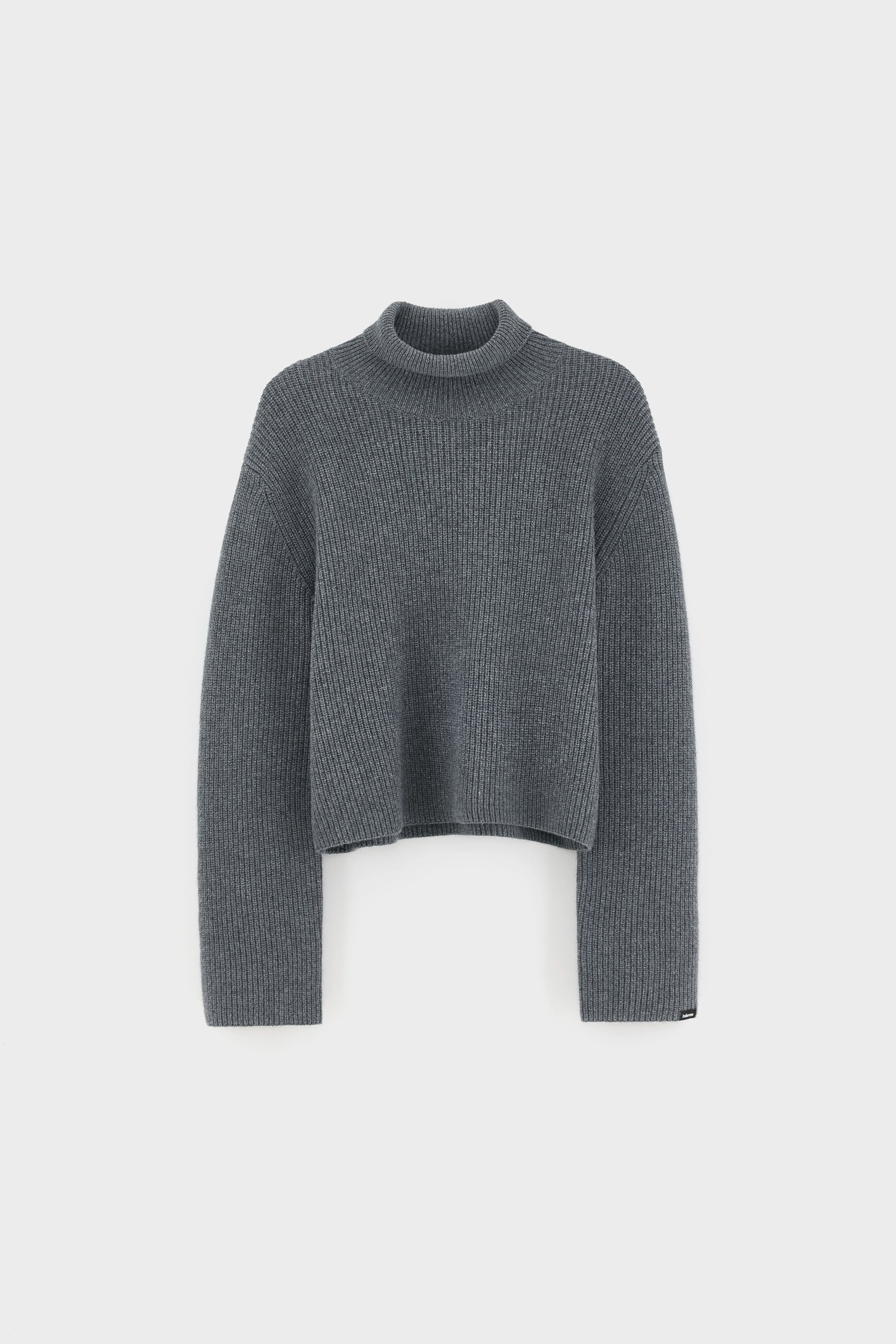 Synin funnel neck cashmere sweater (262 / W / GREY MELANGE)