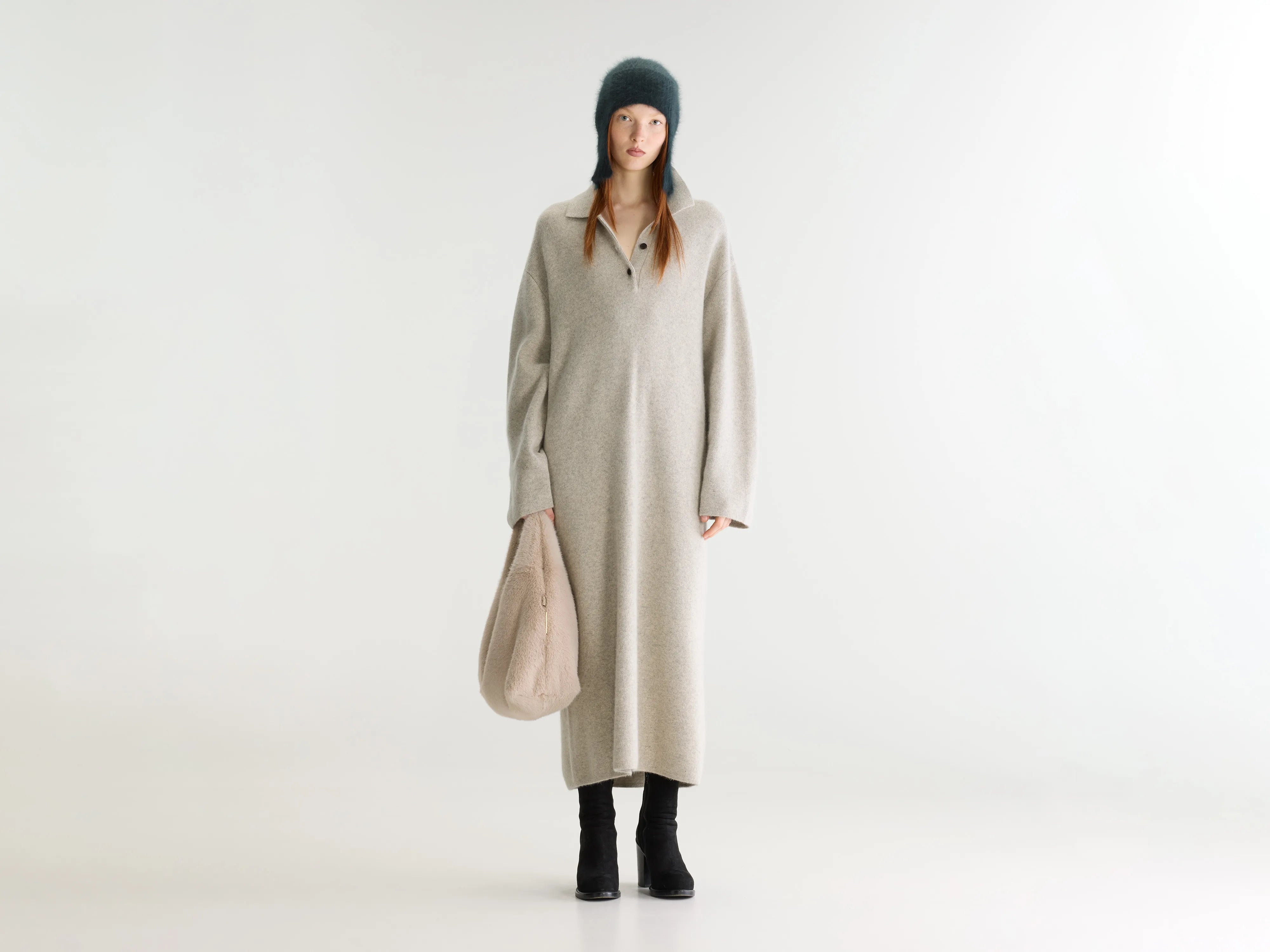 Duslo midi polo dress (262 / W / LIGHT GREY)
