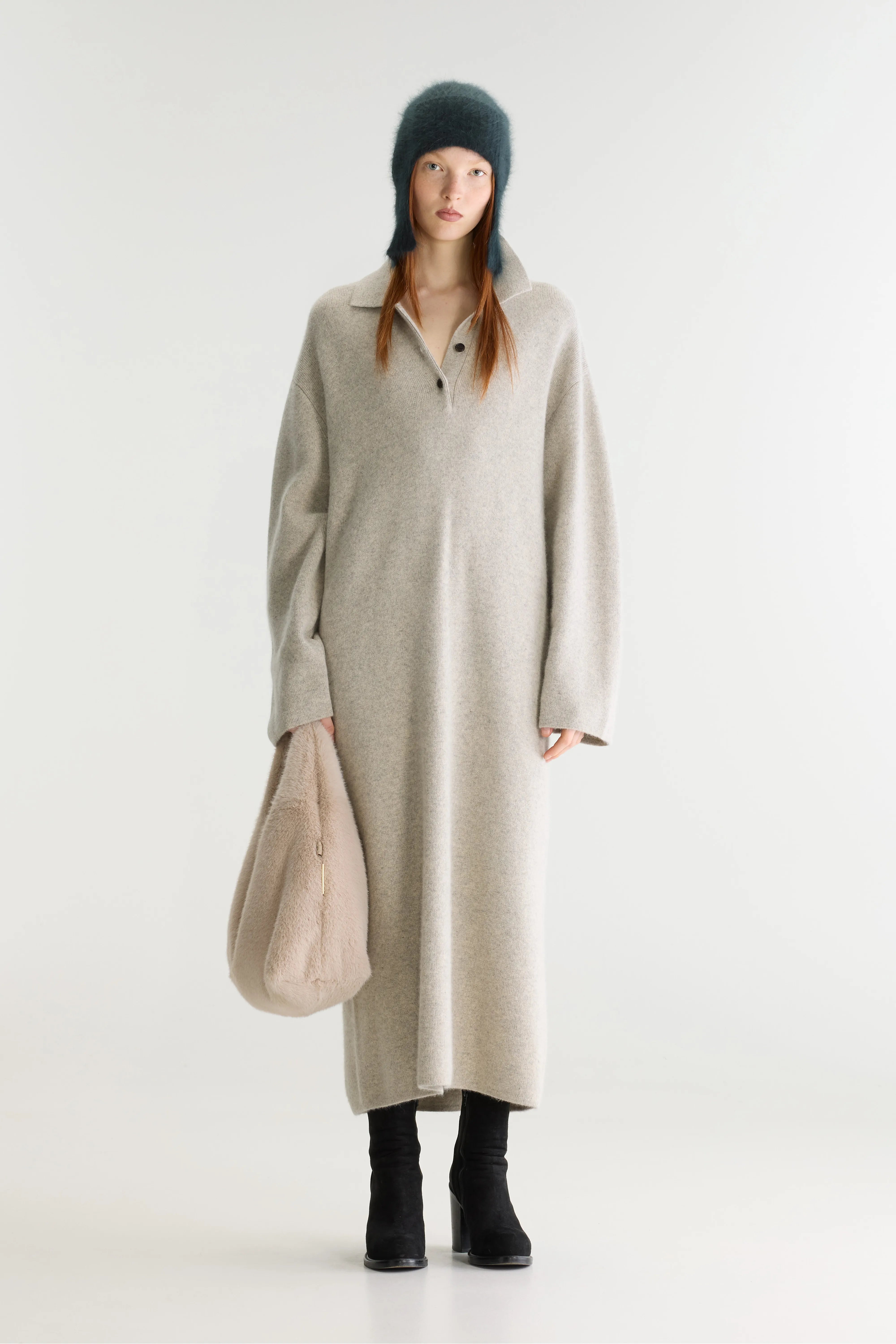 Duslo midi polo dress (262 / W / LIGHT GREY)