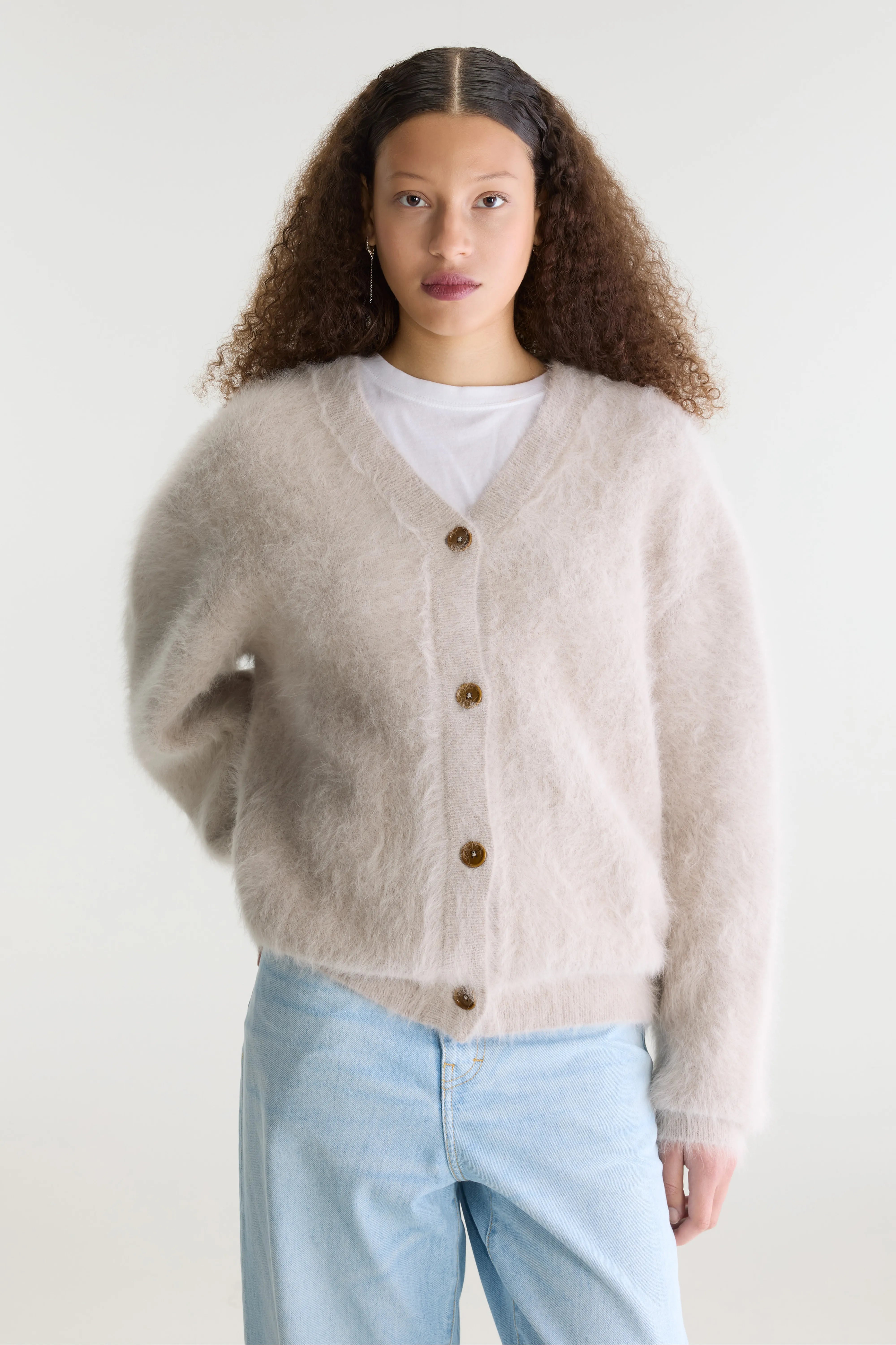 Cardigan en angora mélangé Datura (262 / W / LIGHT GREY)