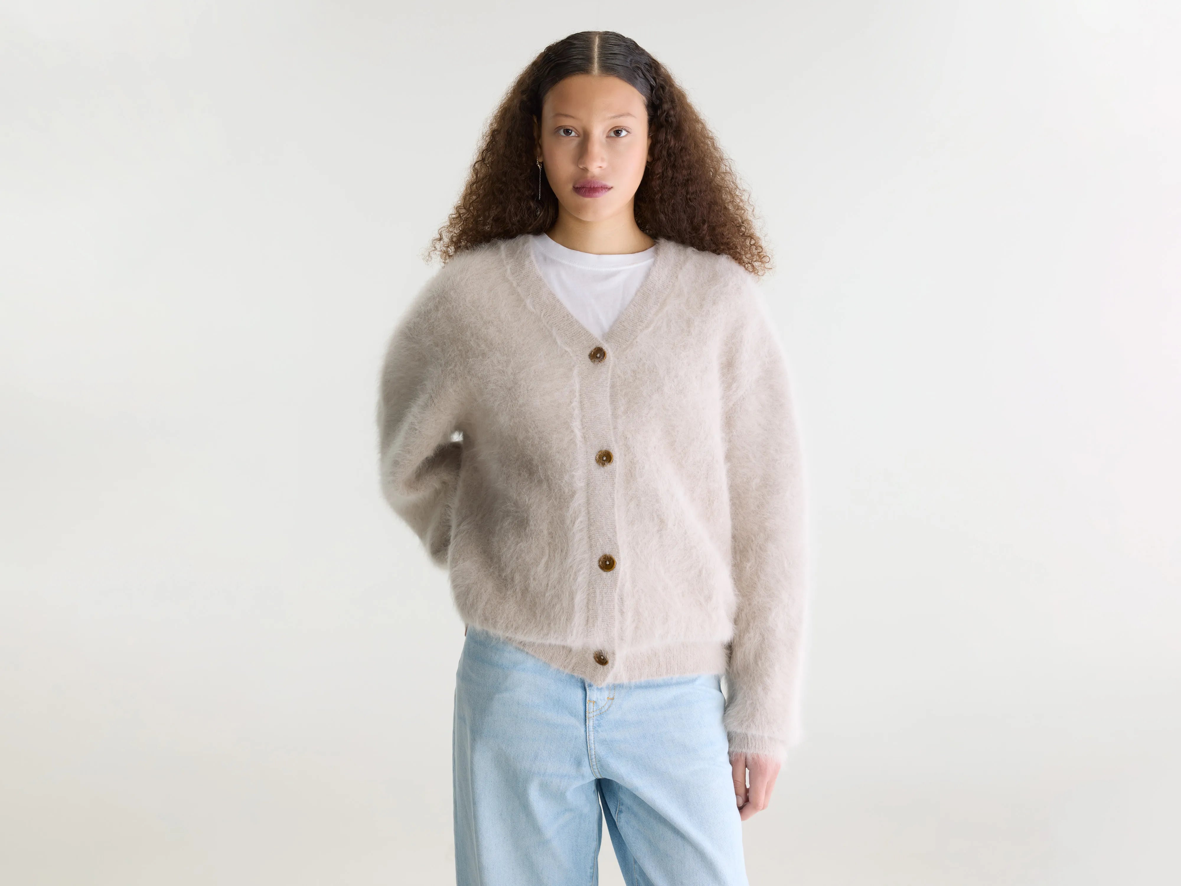 Cardigan en angora mélangé Datura (262 / W / LIGHT GREY)
