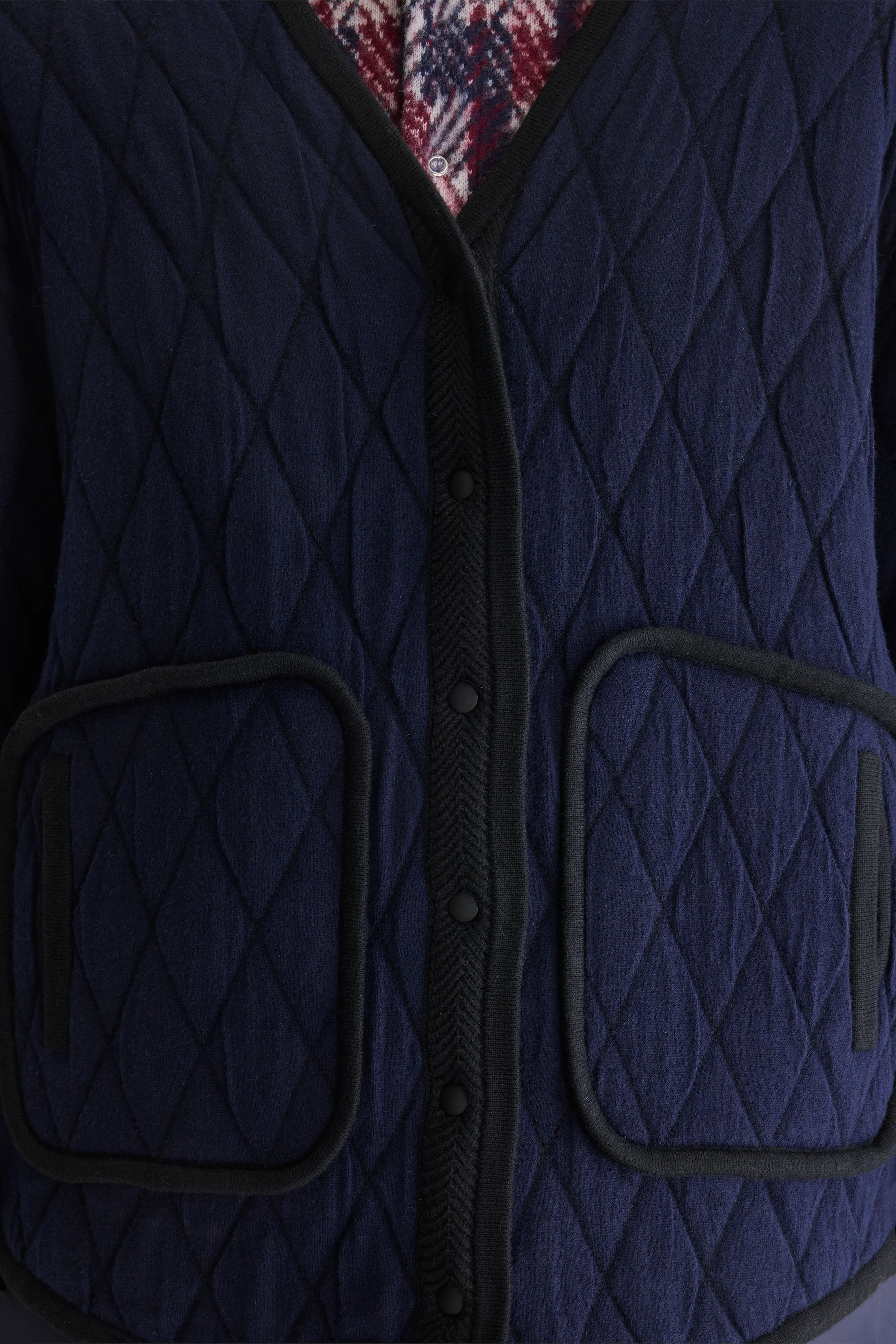 Cardigan col V Aiga (262 / W / NAVY)
