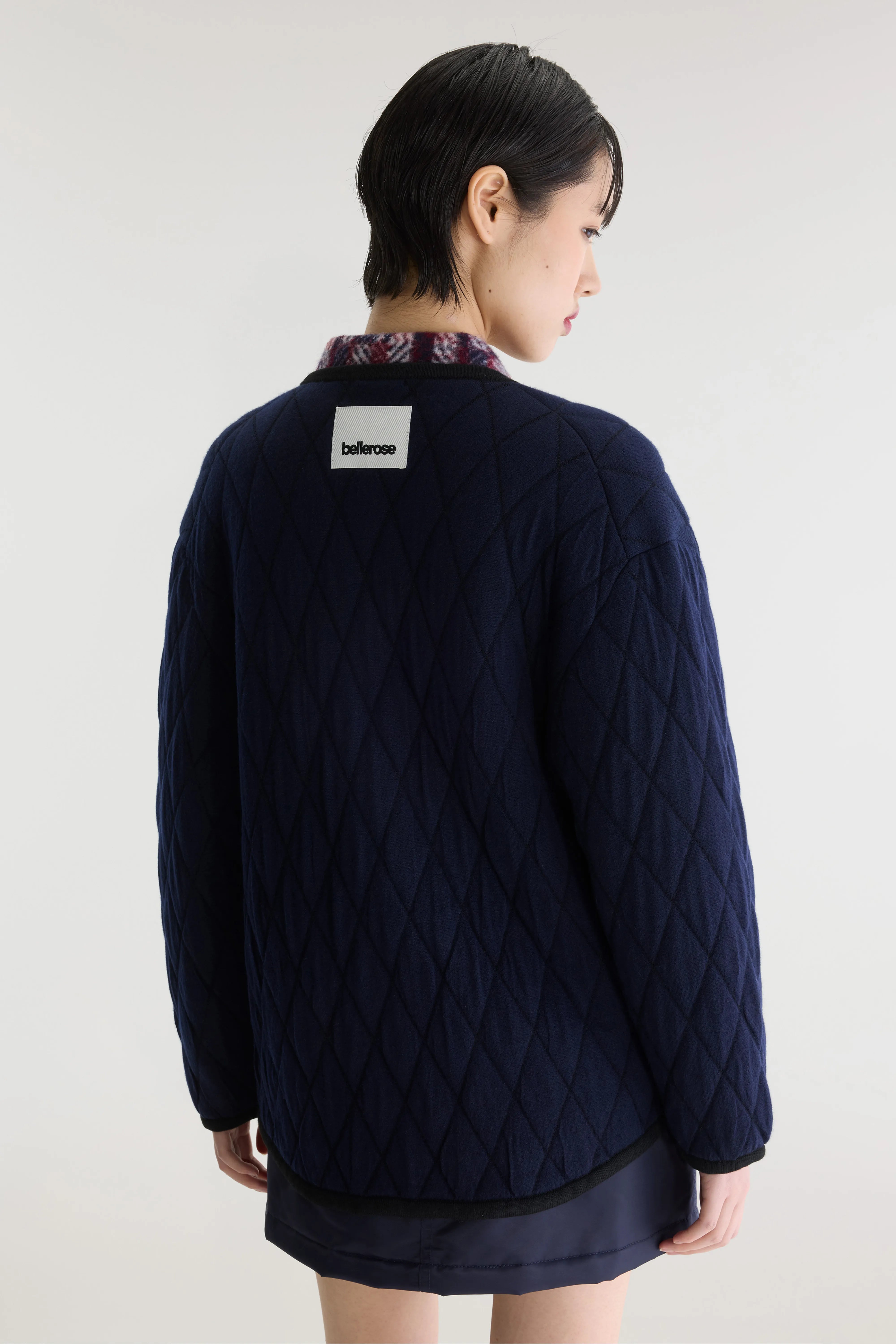 Cardigan col V Aiga (262 / W / NAVY)