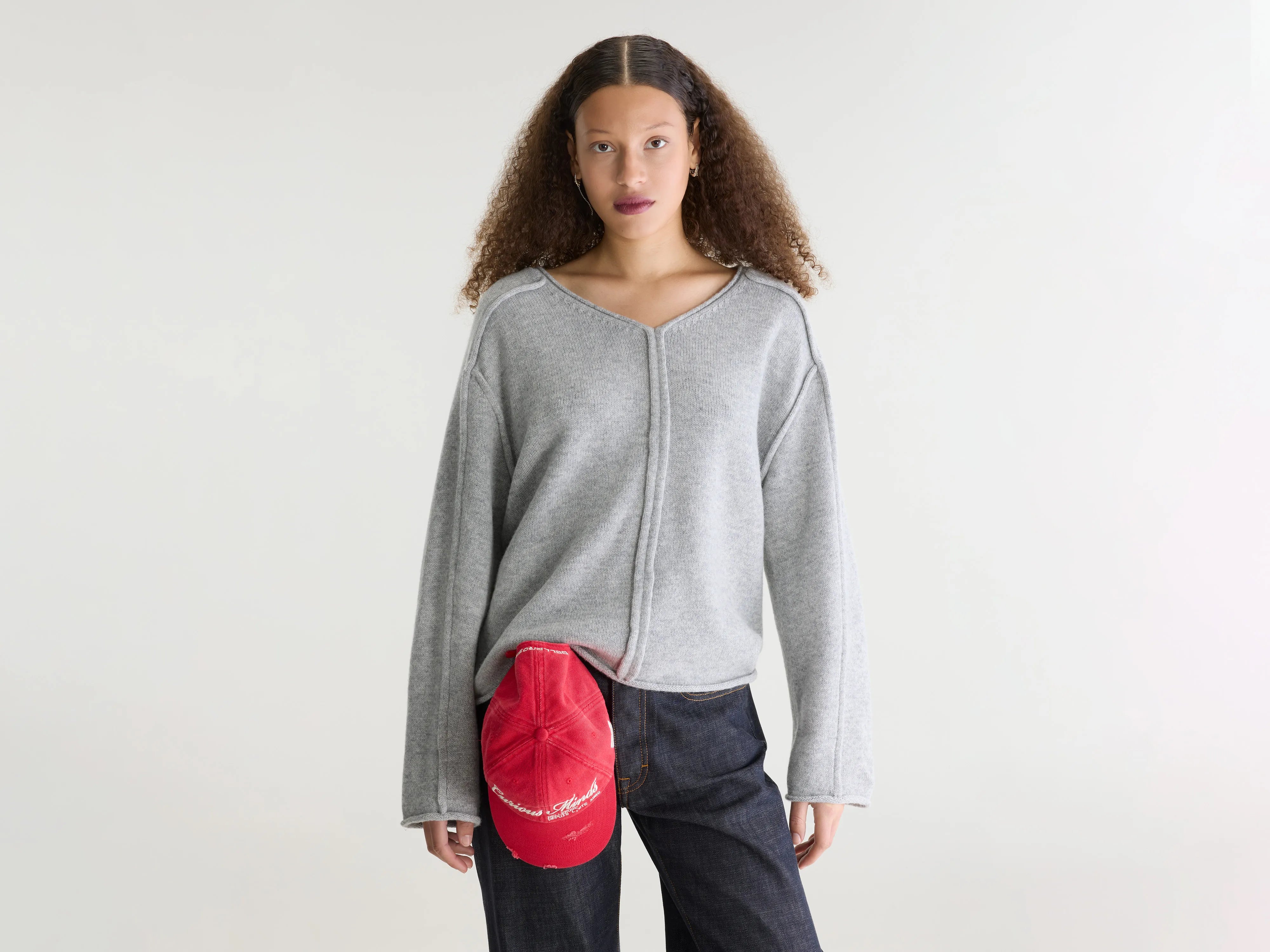 Gapt v-neck sweater (262 / W / LIGHT GREY)