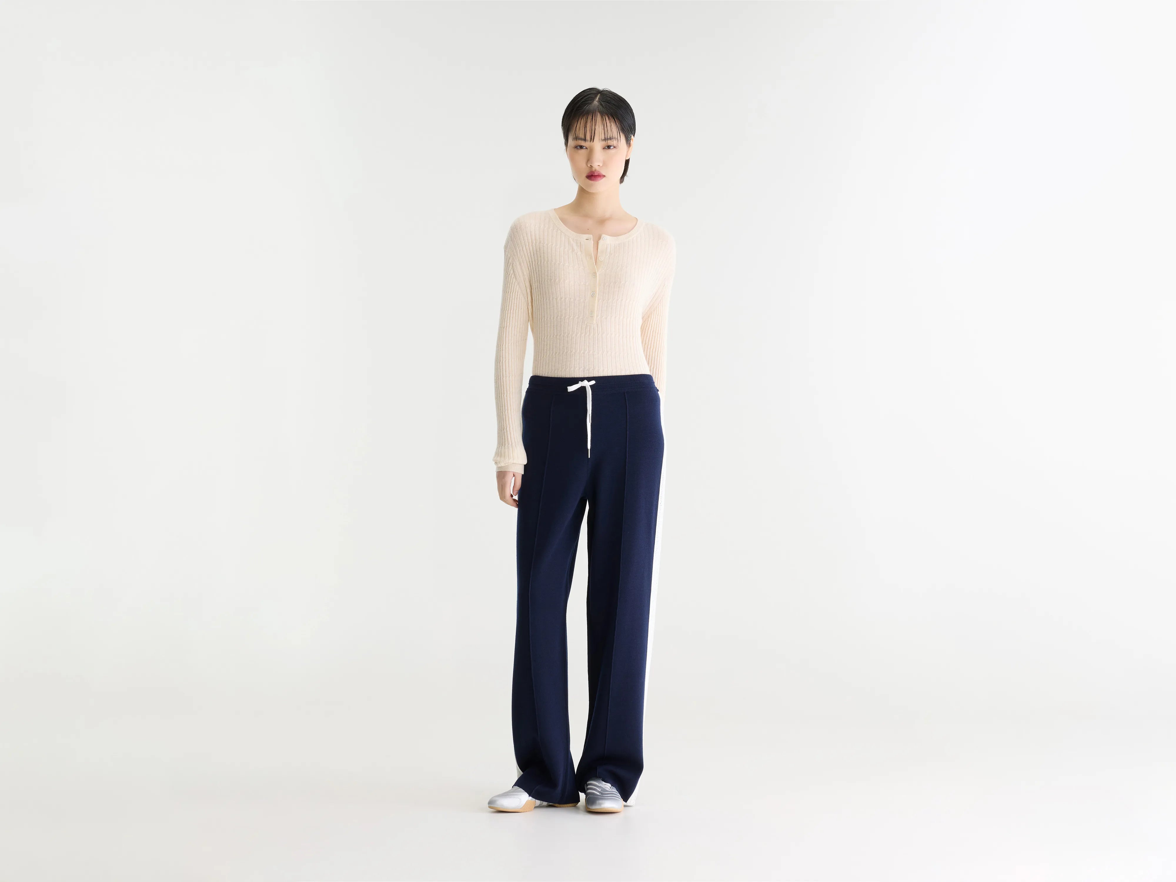 Douts rechte gebreide joggingbroek (262 / W / NAVY)