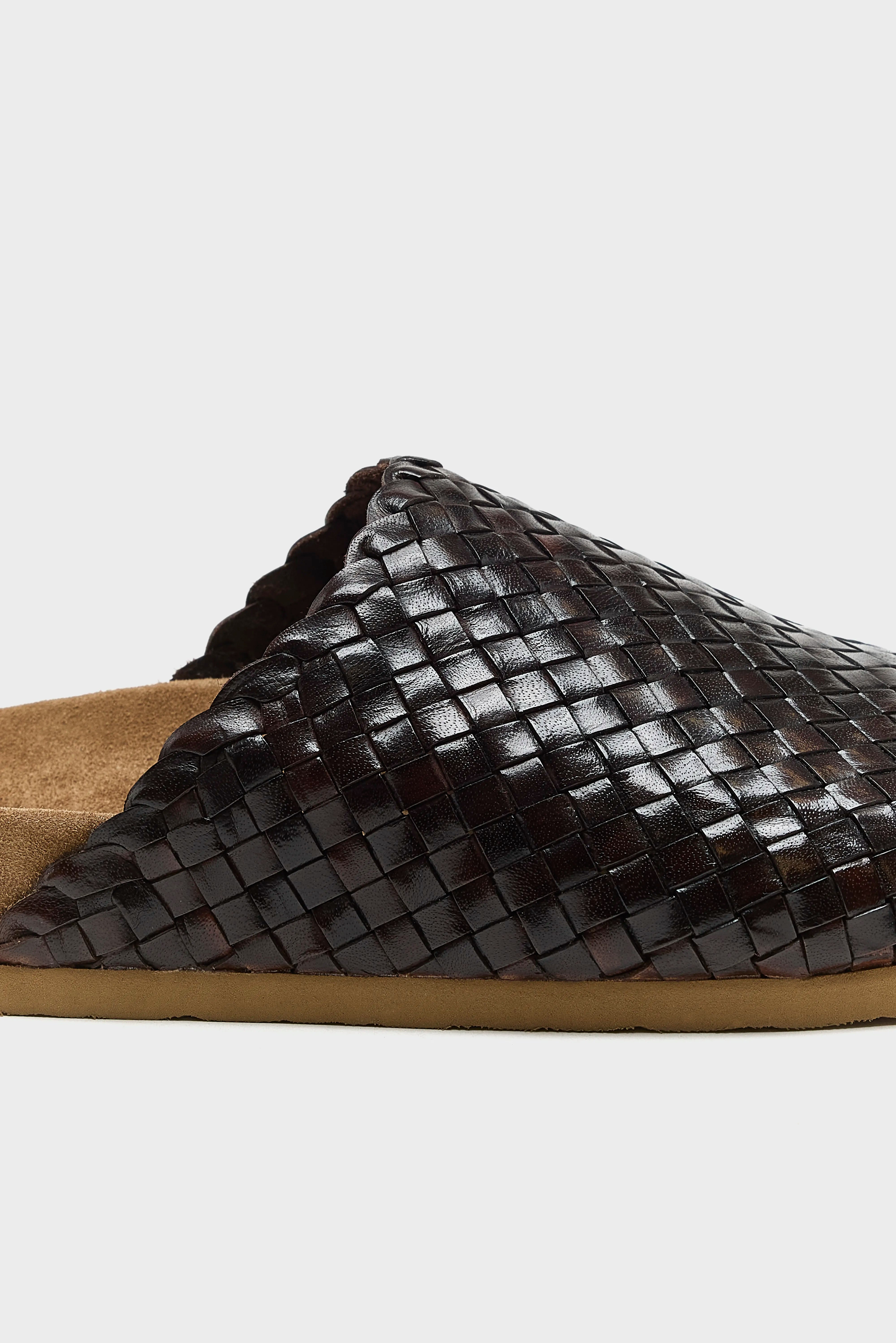 Mules en Cuir Tressé (251 / W / BROWN)