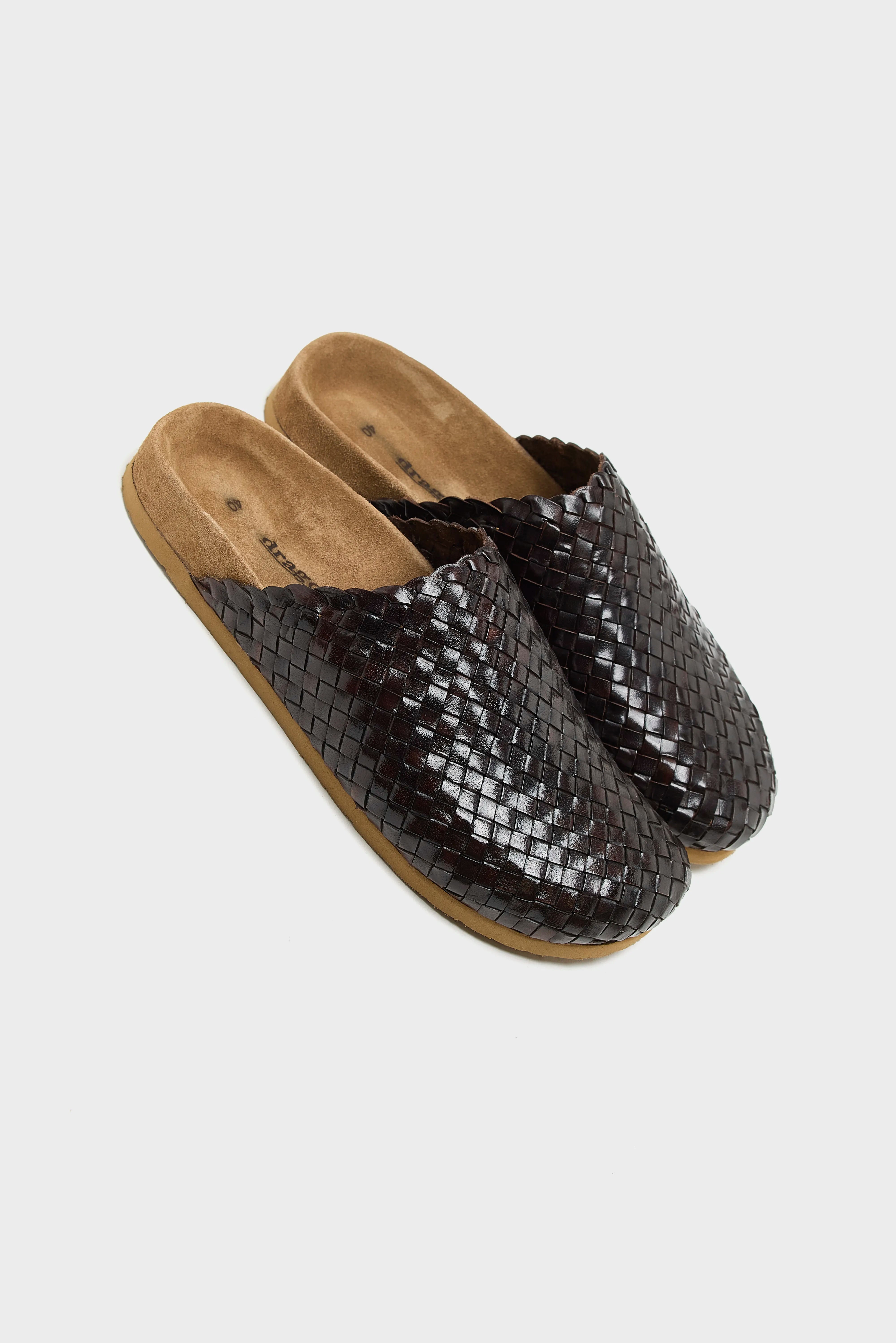Mules en Cuir Tressé (251 / W / BROWN)