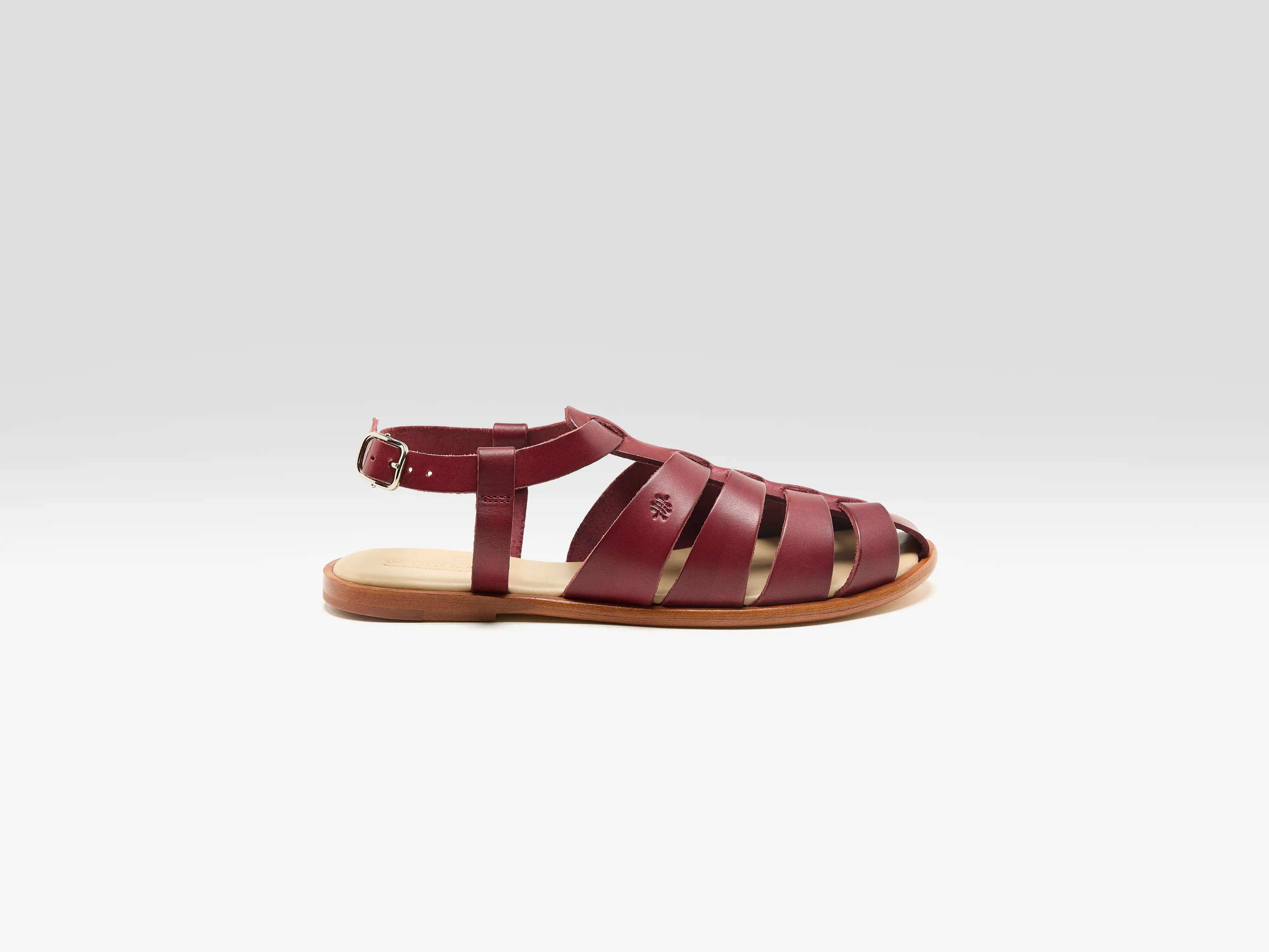Pescador Leather Sandals (261 / W / BORDEAUX)