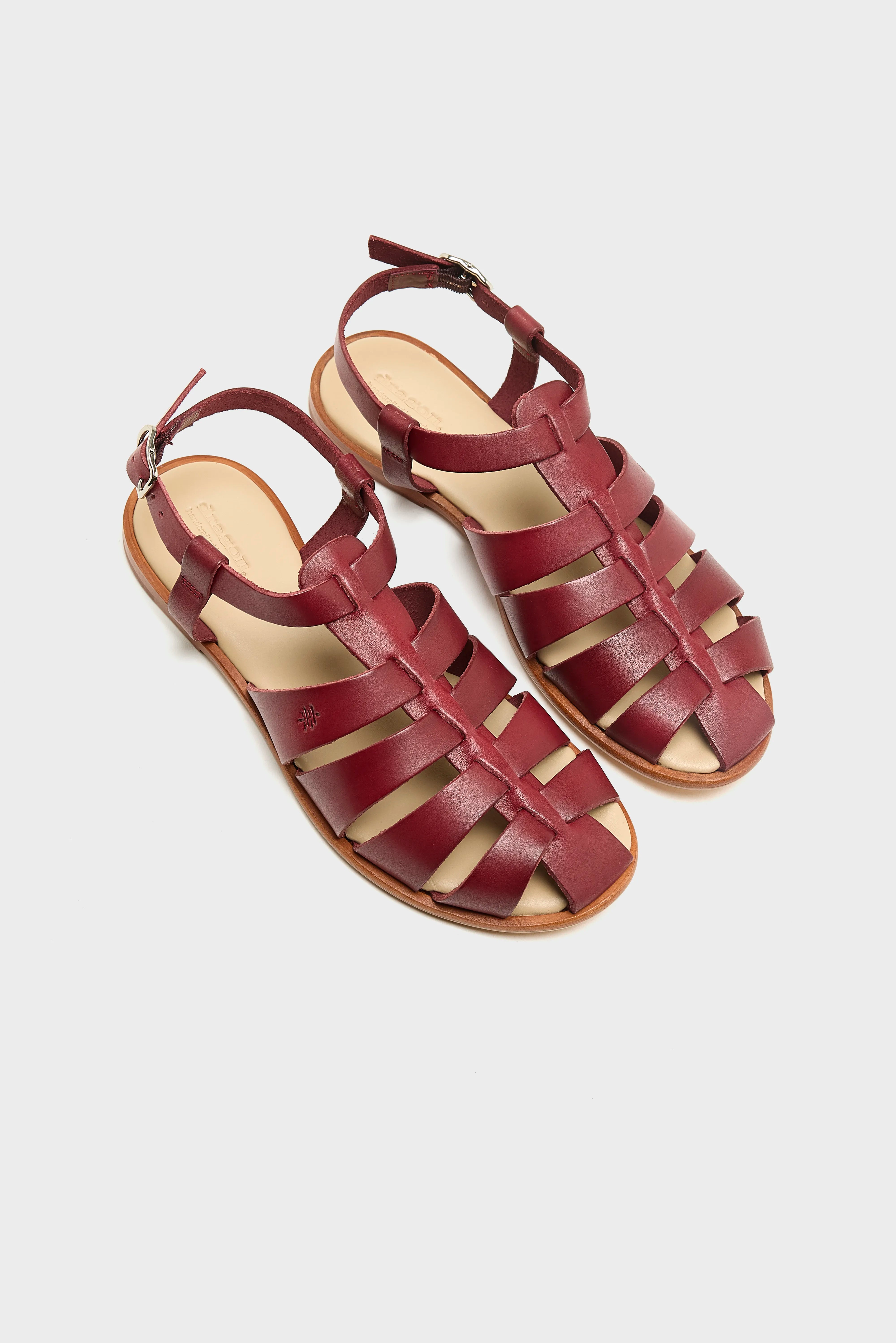 Pescador Leather Sandals (261 / W / BORDEAUX)