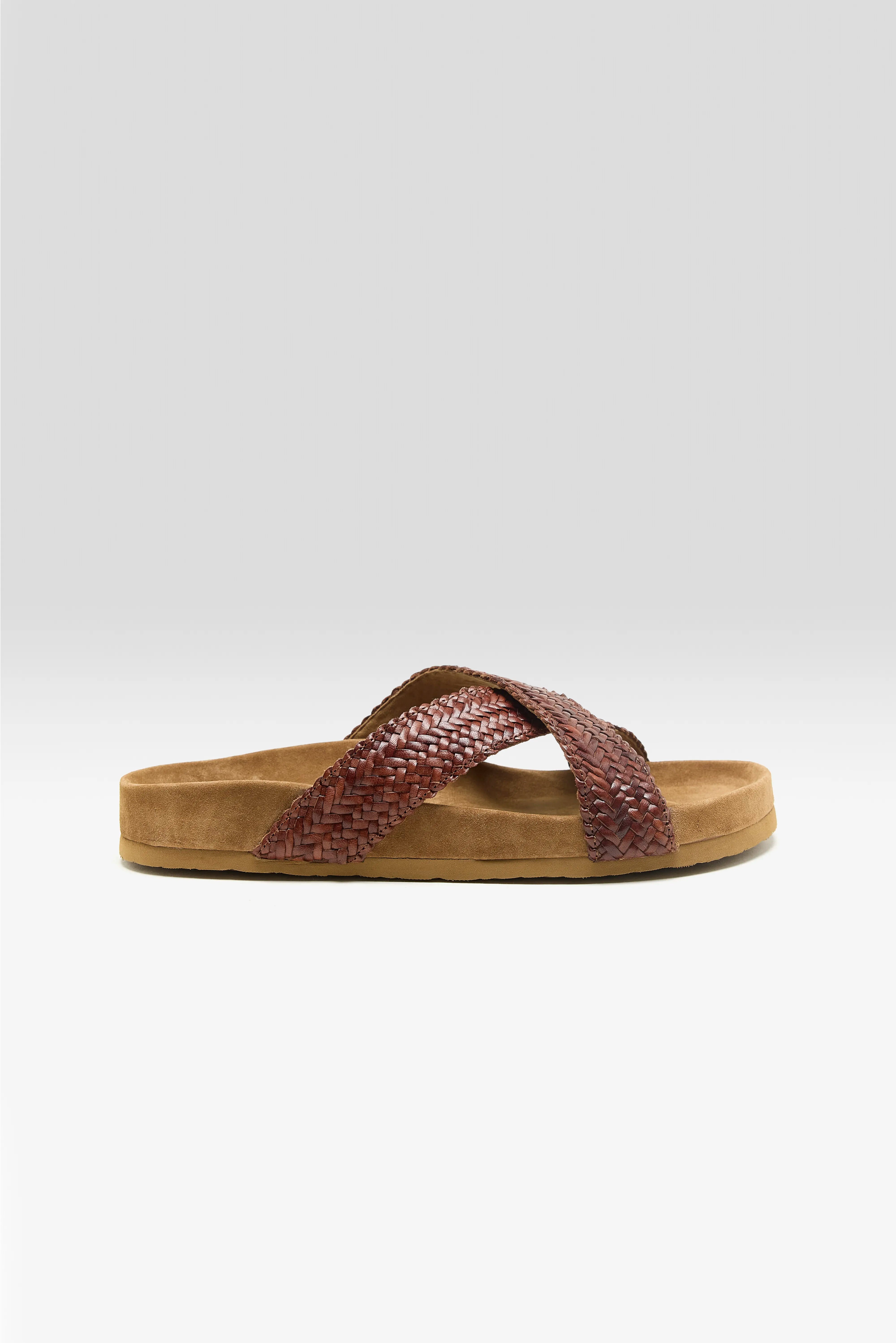 Handgeweven Leren Sandalen (261 / W / DARK BROWN)