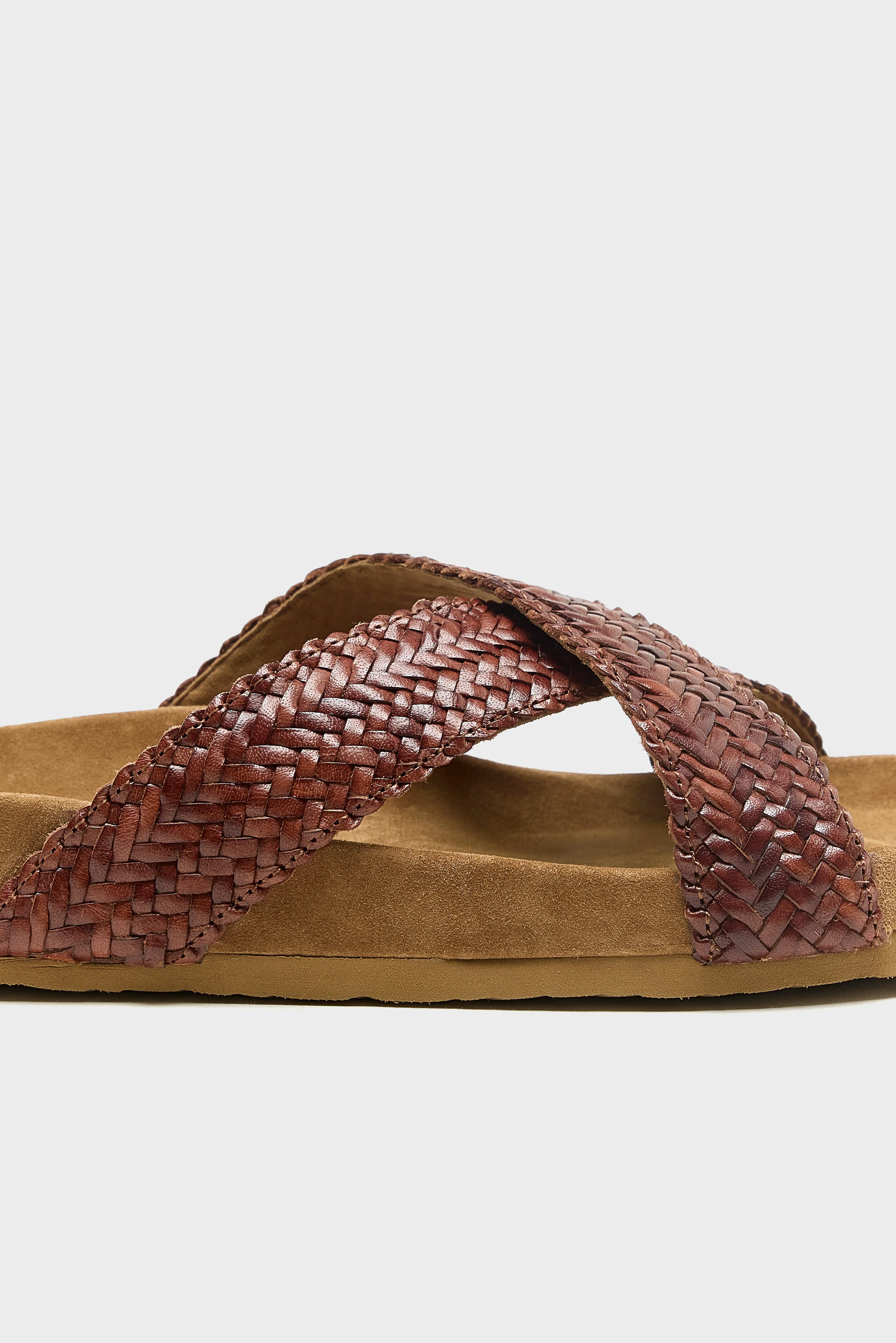 Handgeweven Leren Sandalen (261 / W / DARK BROWN)