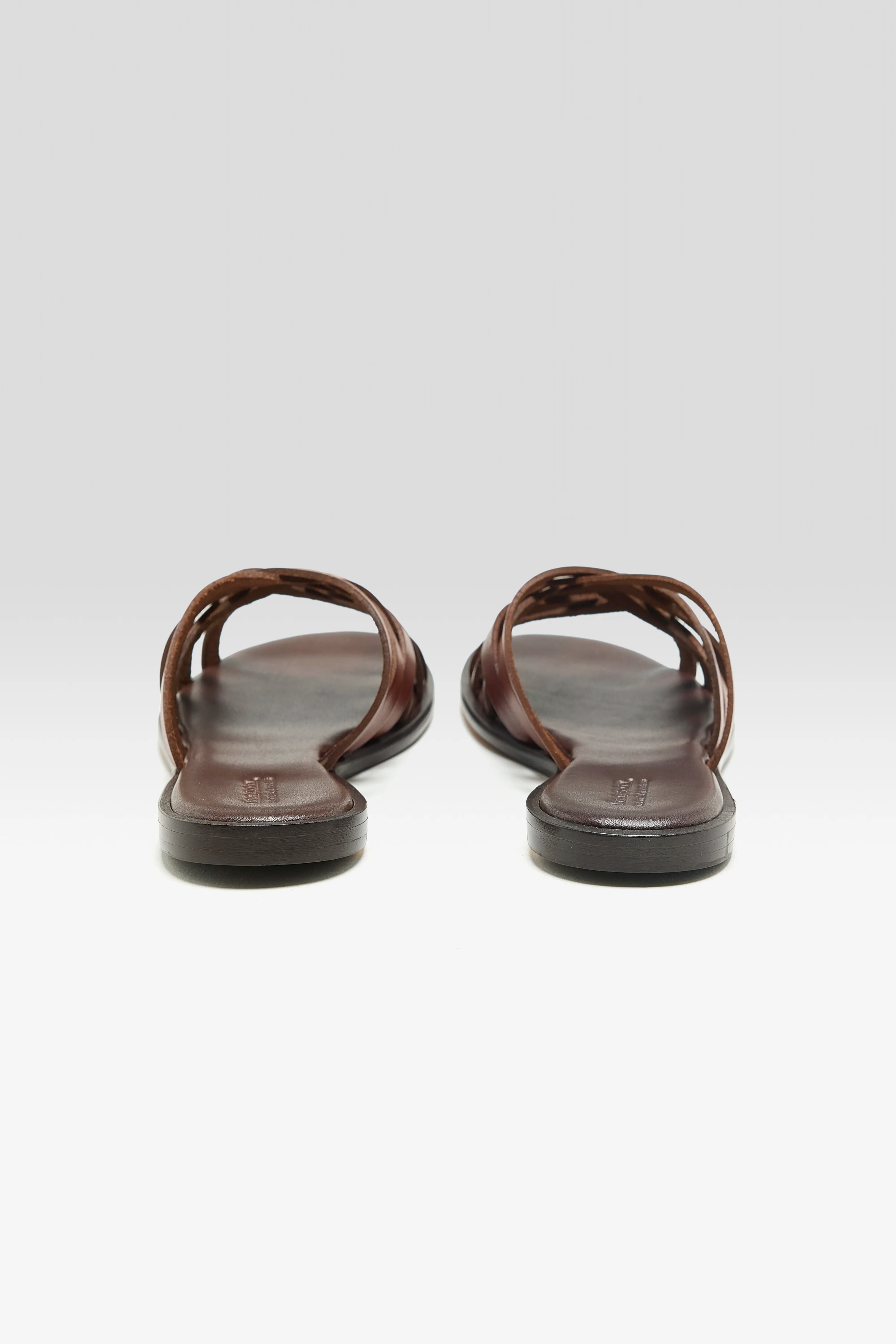 Sandales Croisées en Cuir (261 / W / DARK BROWN)