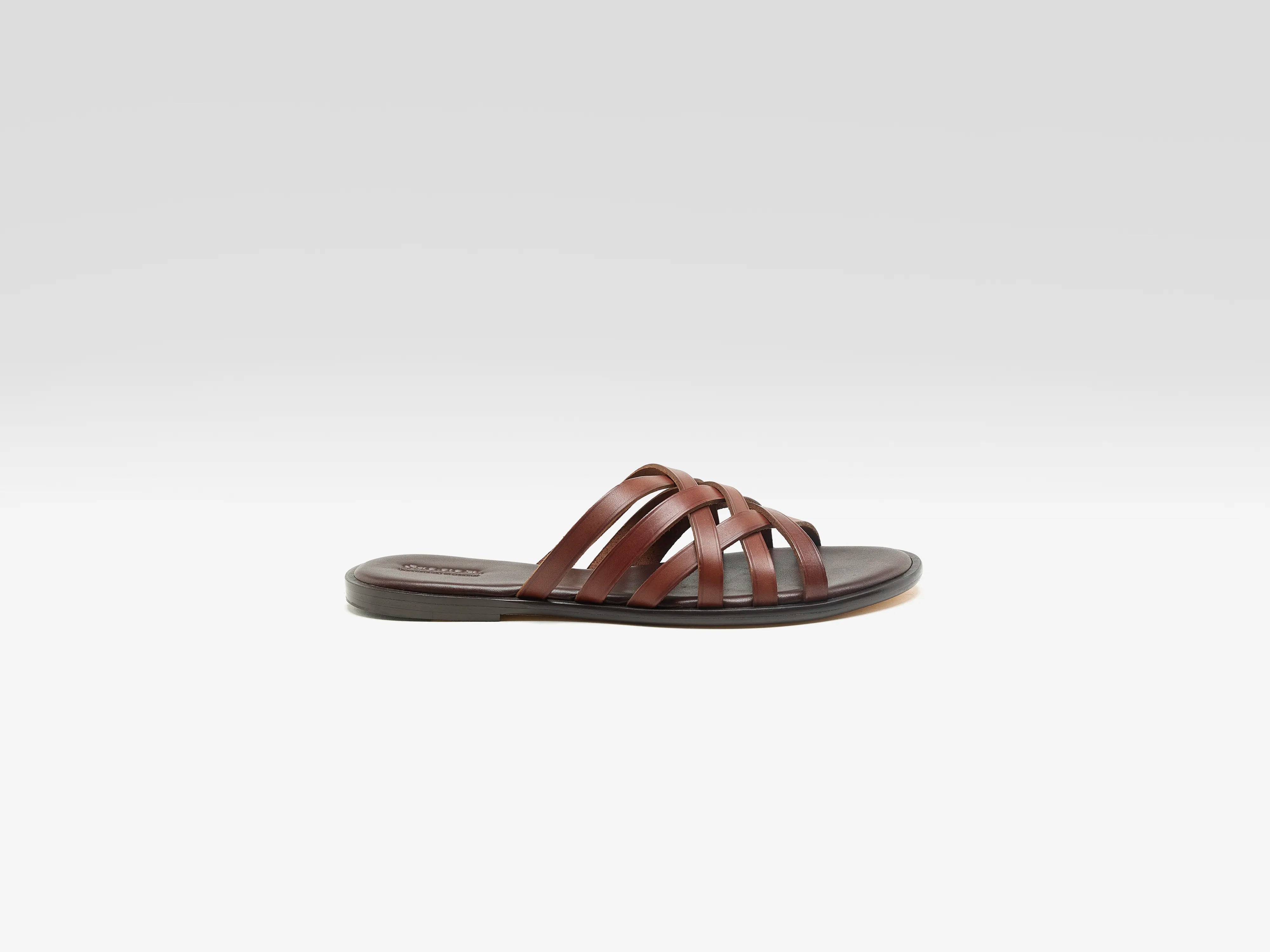 Cross leren sandalen (261 / W / DARK BROWN)