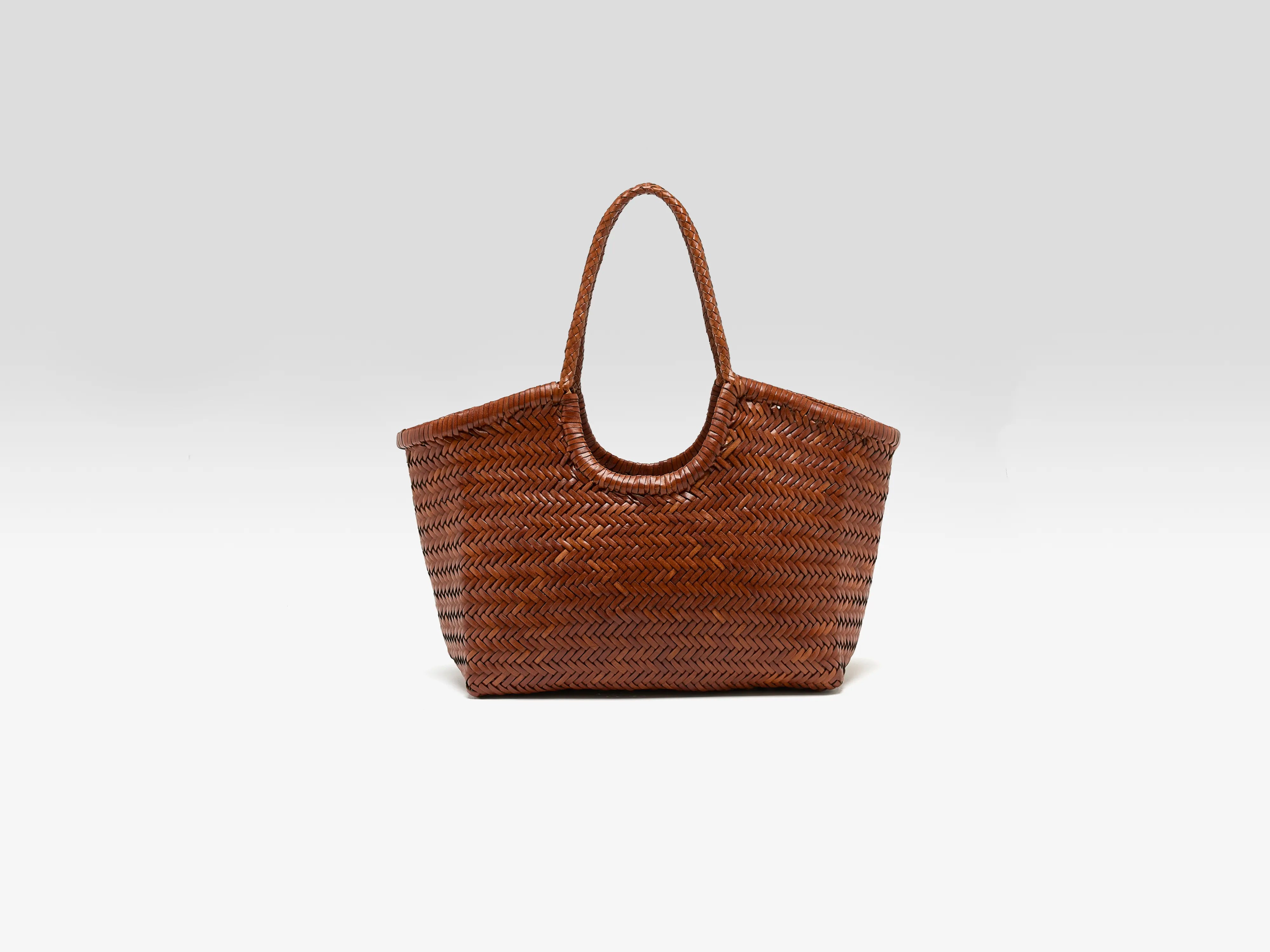 Nantucket Big Woven Leather Bag (261 / W / DARK BROWN)