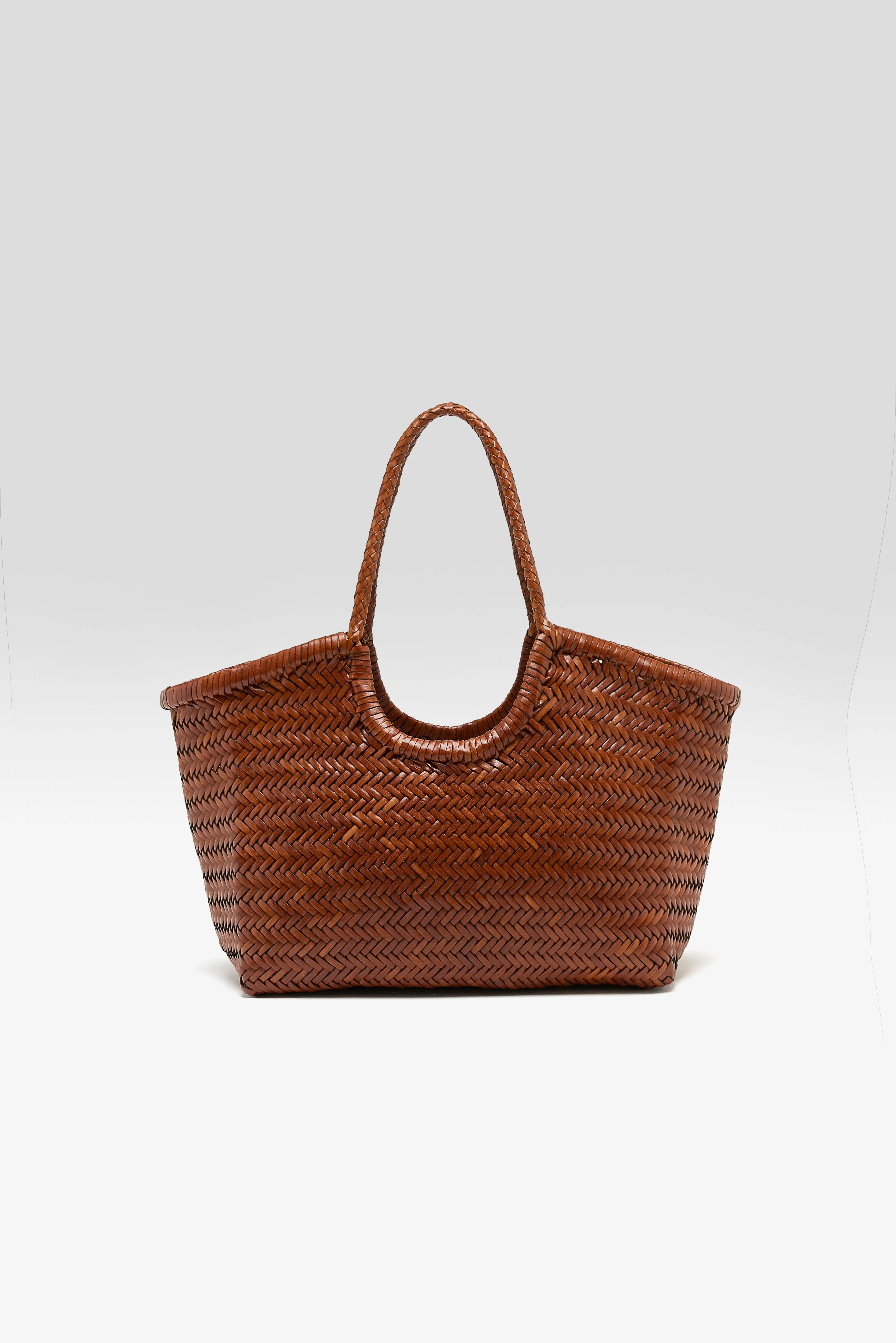 Nantucket Big Woven Leather Bag (261 / W / DARK BROWN)