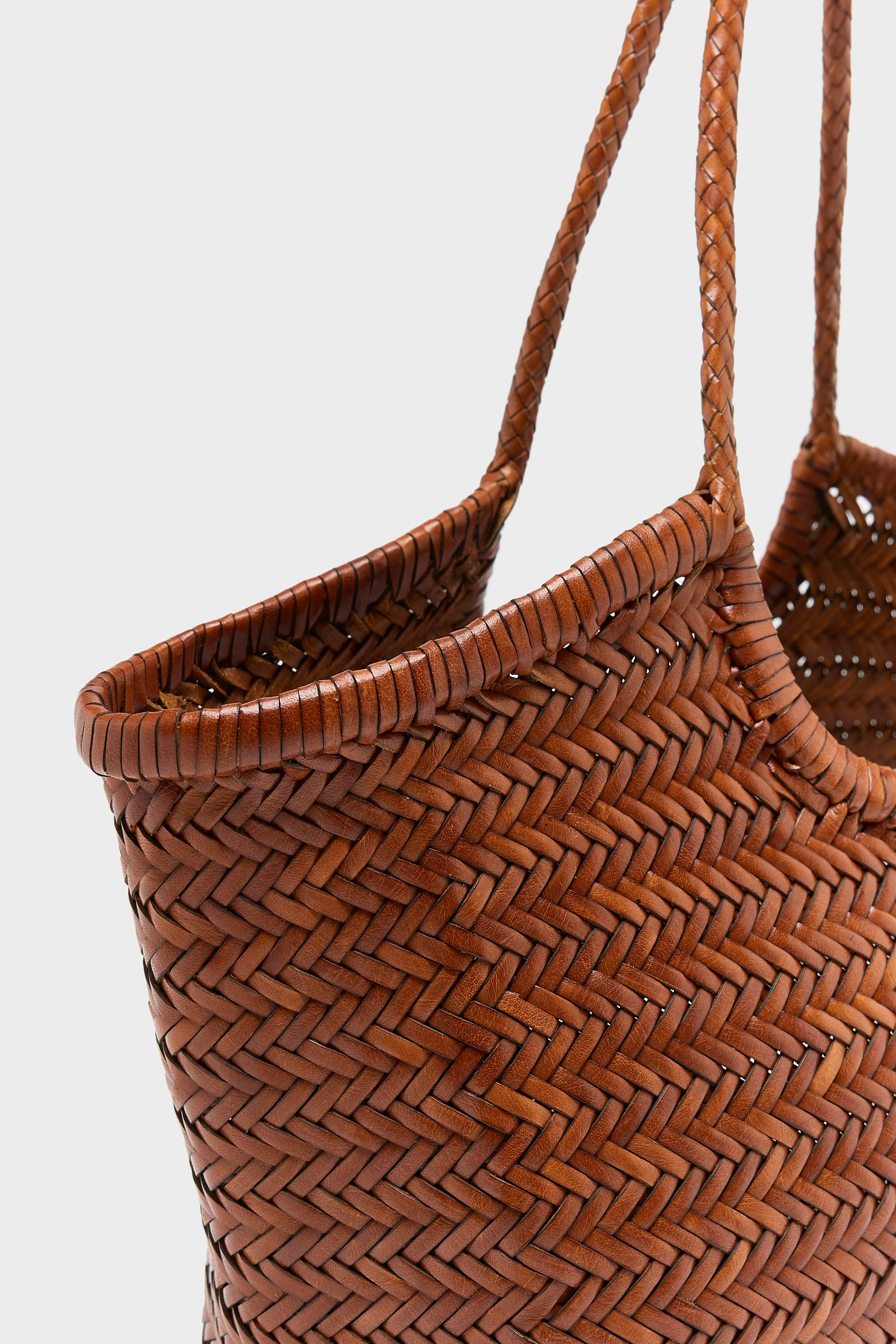 Nantucket Big Woven Leather Bag (261 / W / DARK BROWN)