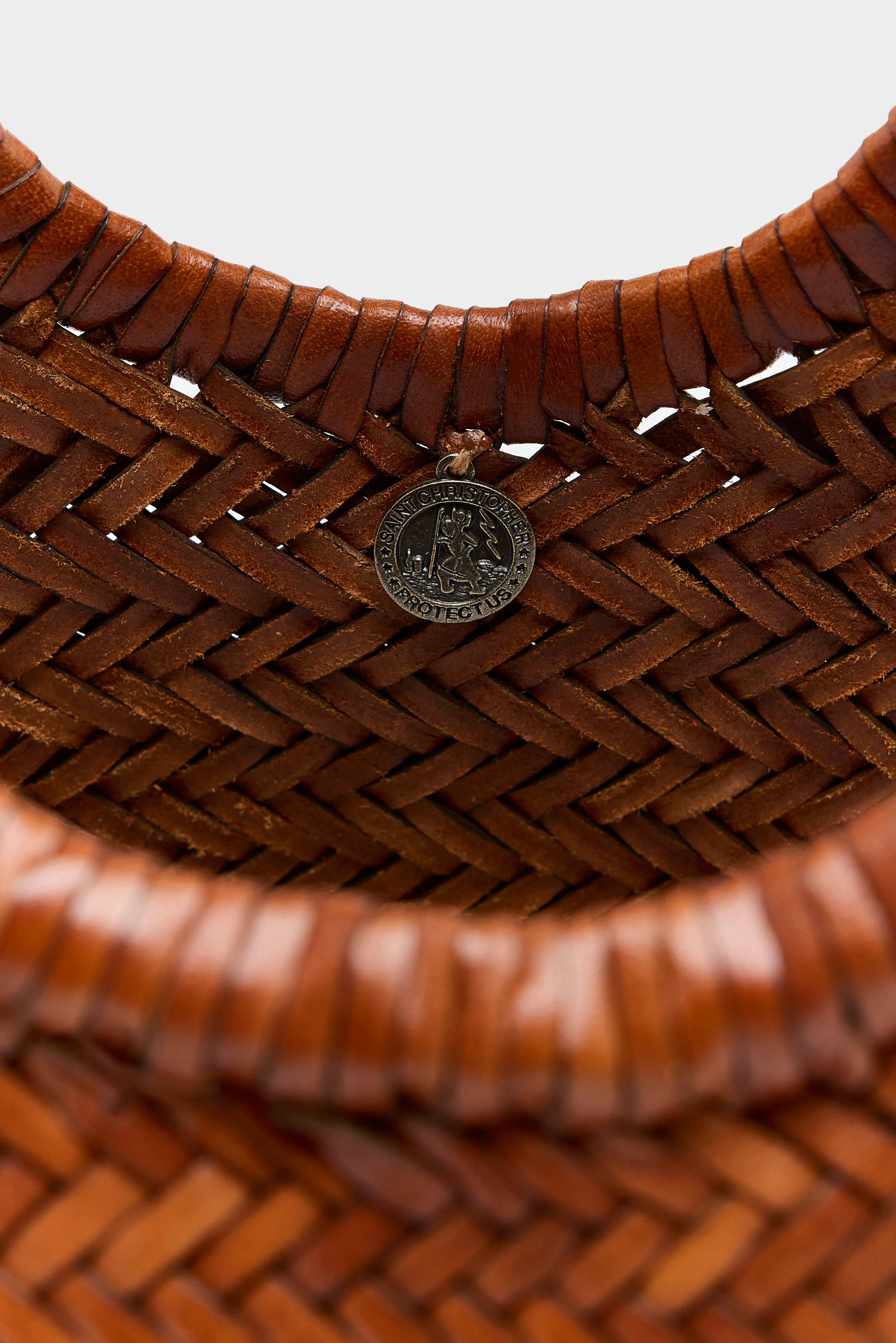 Nantucket Big Woven Leather Bag (261 / W / DARK BROWN)