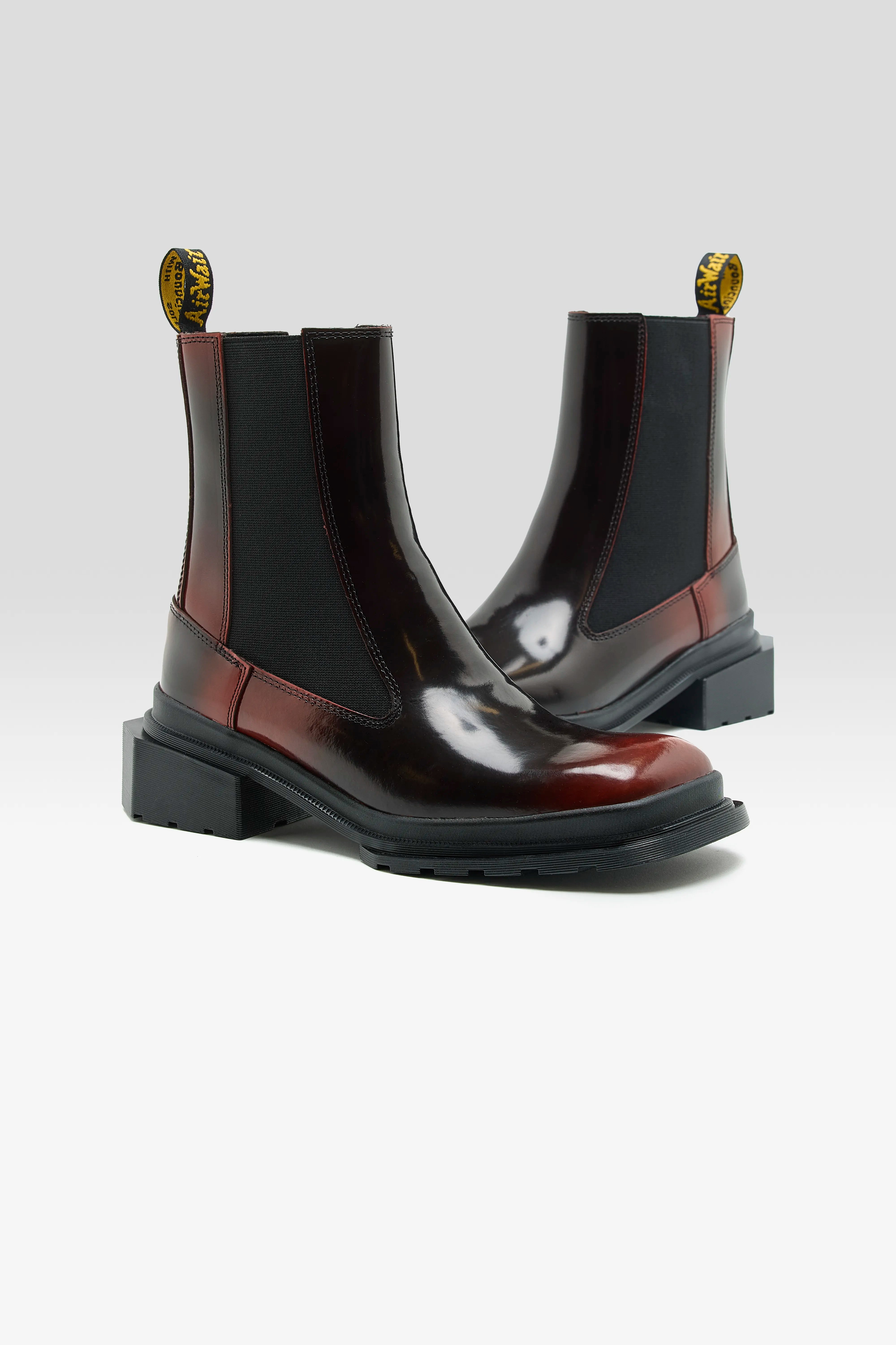 Maybole Square Toe Leather Chelsea Boots voor Vrouwen (252 / W / RED)