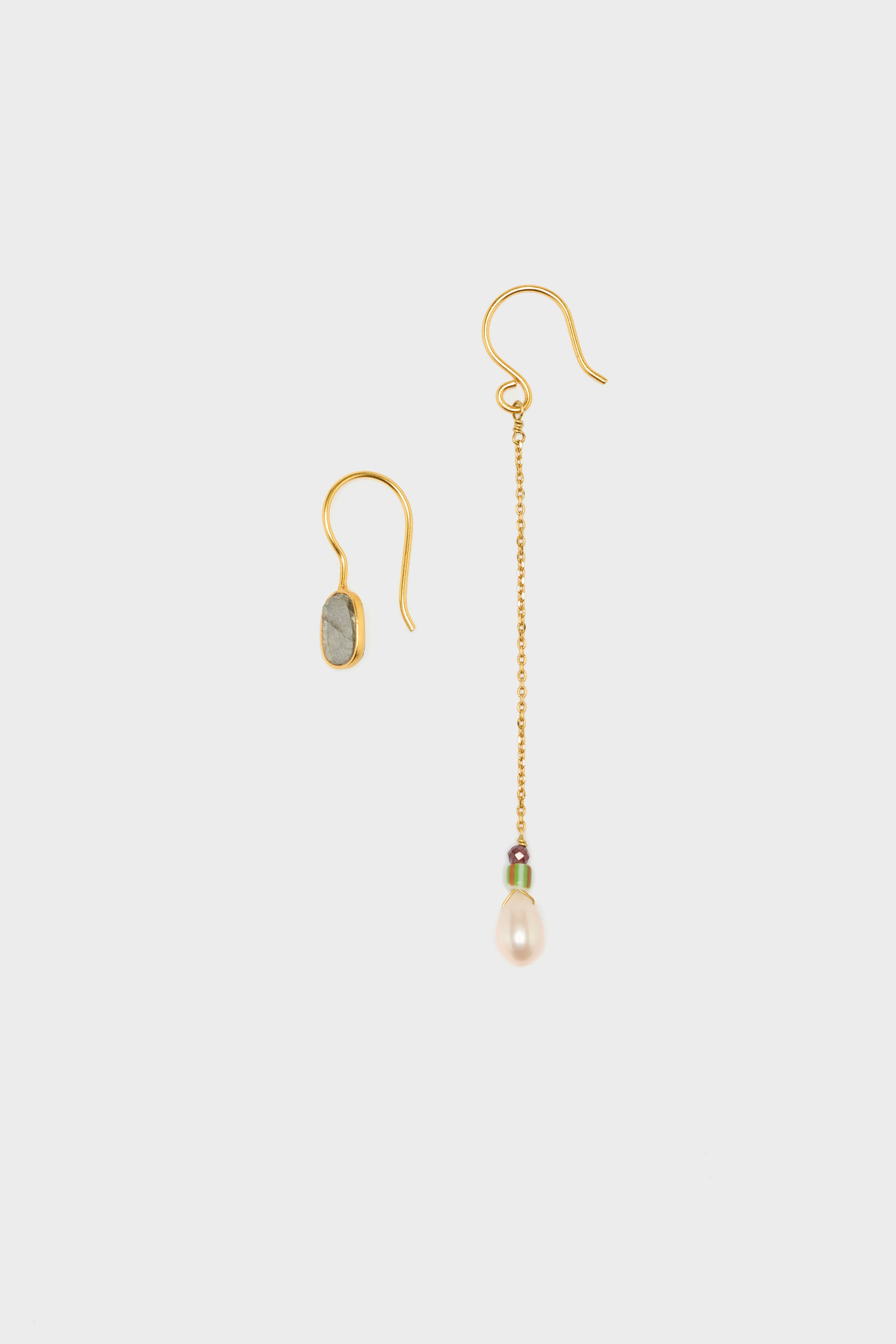 Asymmetric Pearl Earrings  (252 / W / MULTICOLOR)