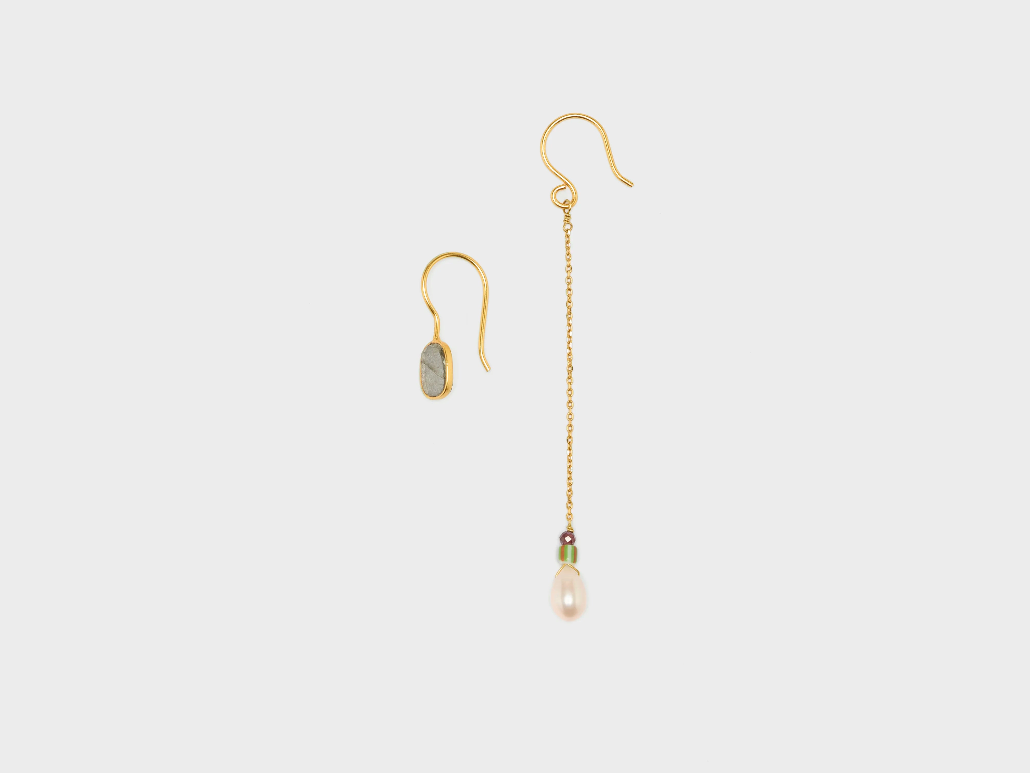 Asymmetric Pearl Earrings  (252 / W / MULTICOLOR)