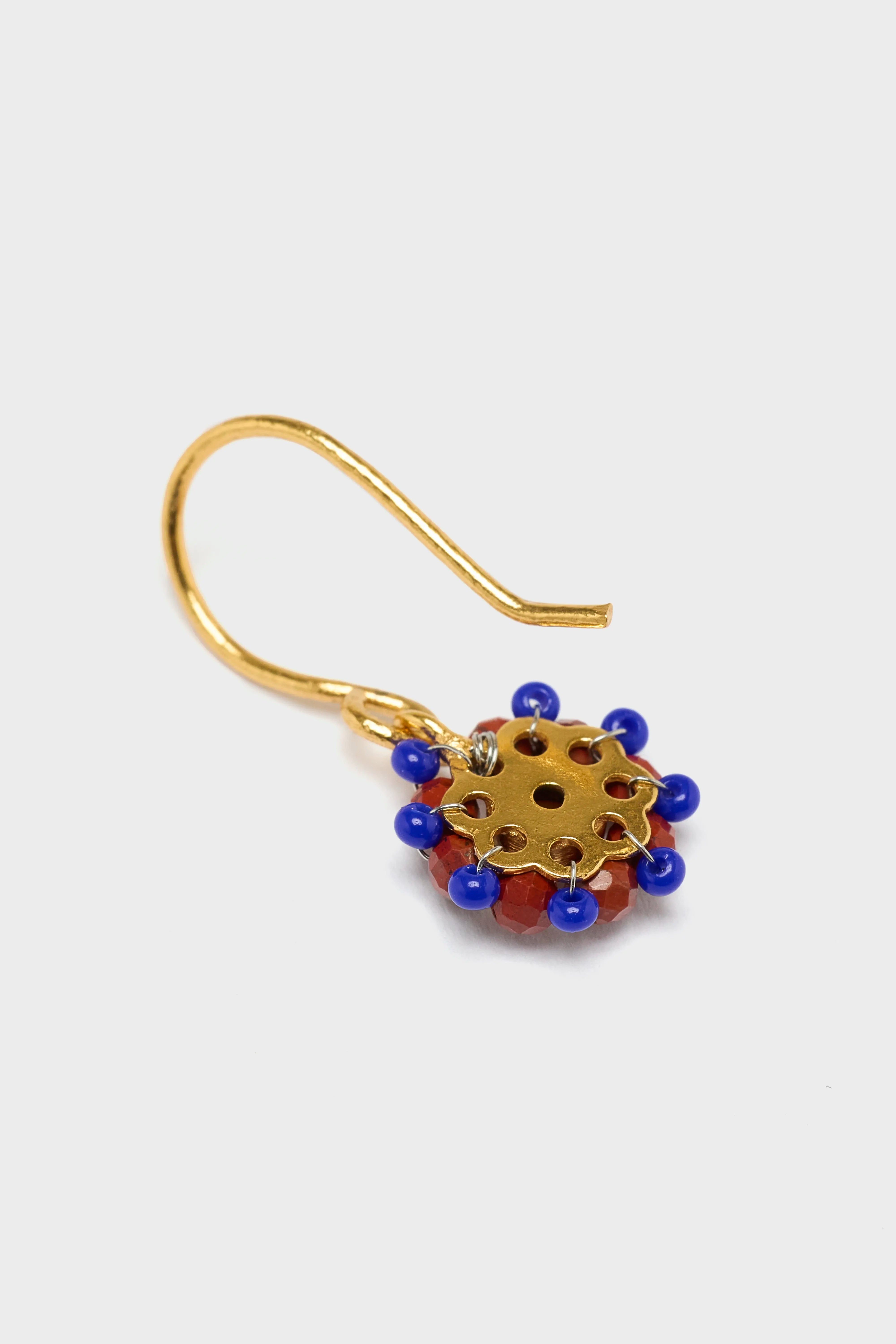 Asymmetric Flower Earrings  (252 / W / MULTICOLOR)