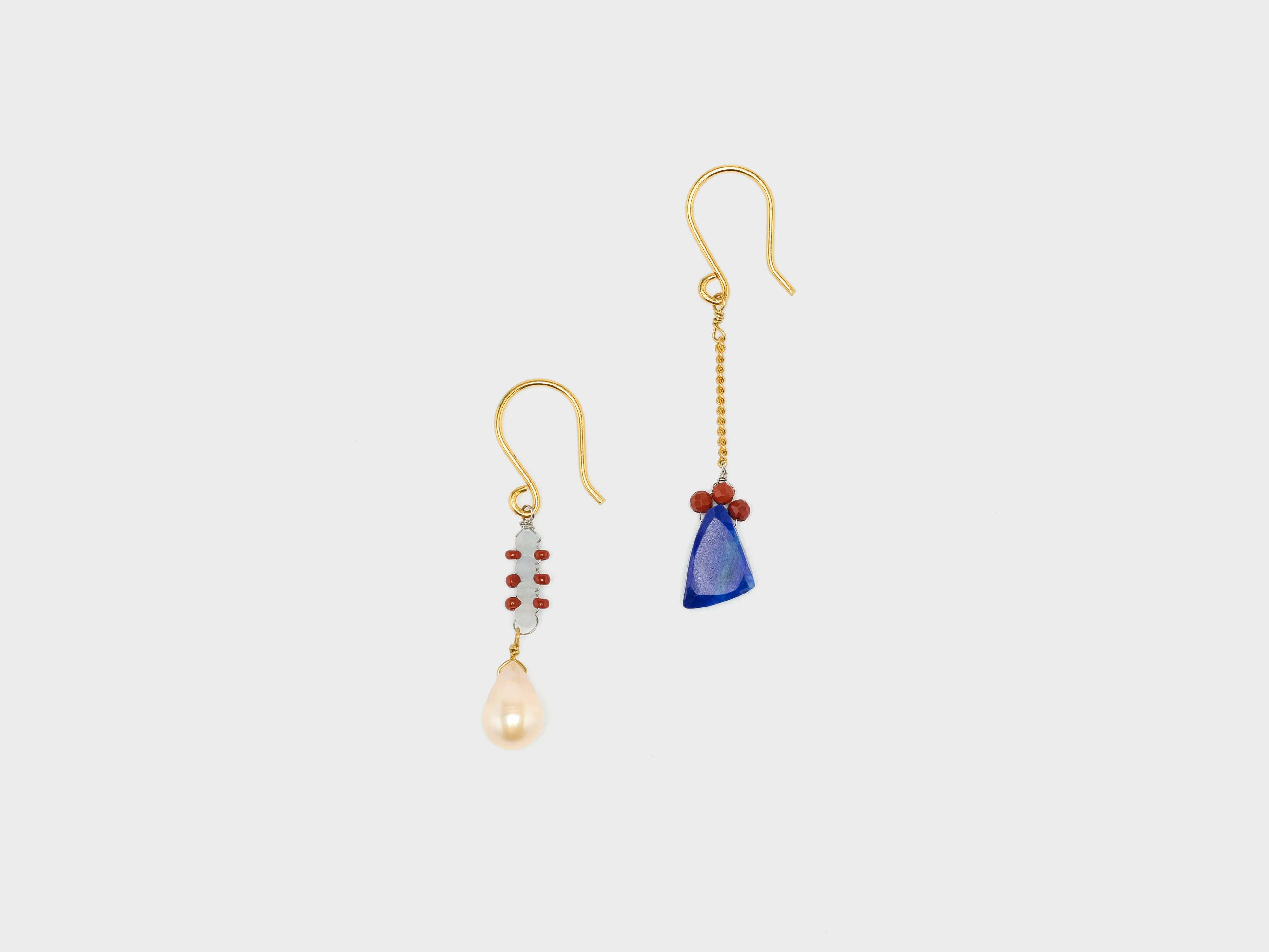 N° LA7 Asymmetric Earrings  (252 / W / MULTICOLOR)