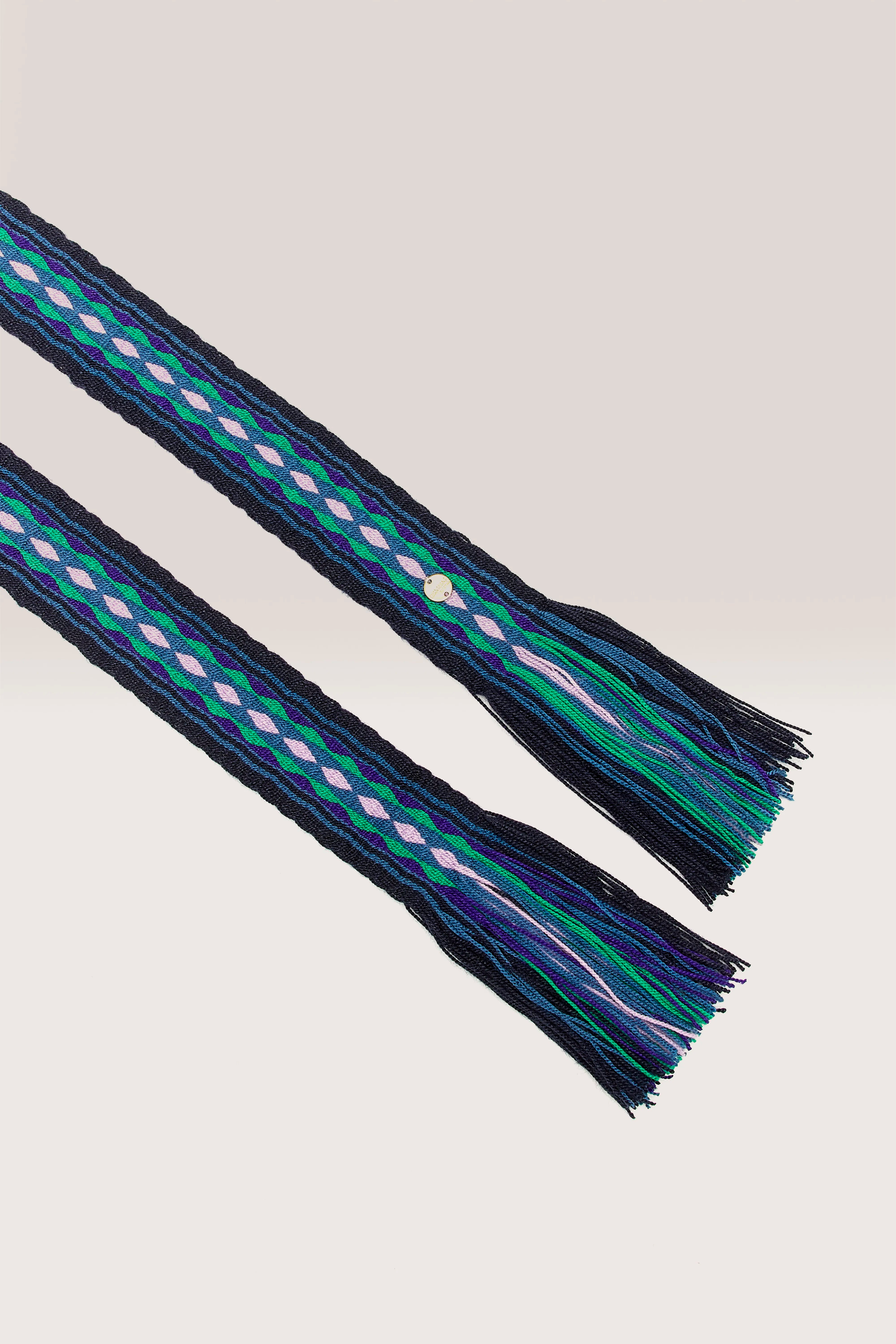 Wide Belt with Fringe (242 / W / BLUE)
